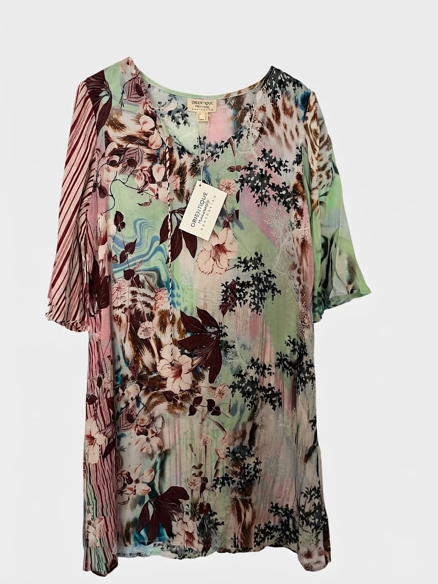 Orientique Naturally Australian Floral Print Tunic Dress Size 12 New — photo 1 of 3