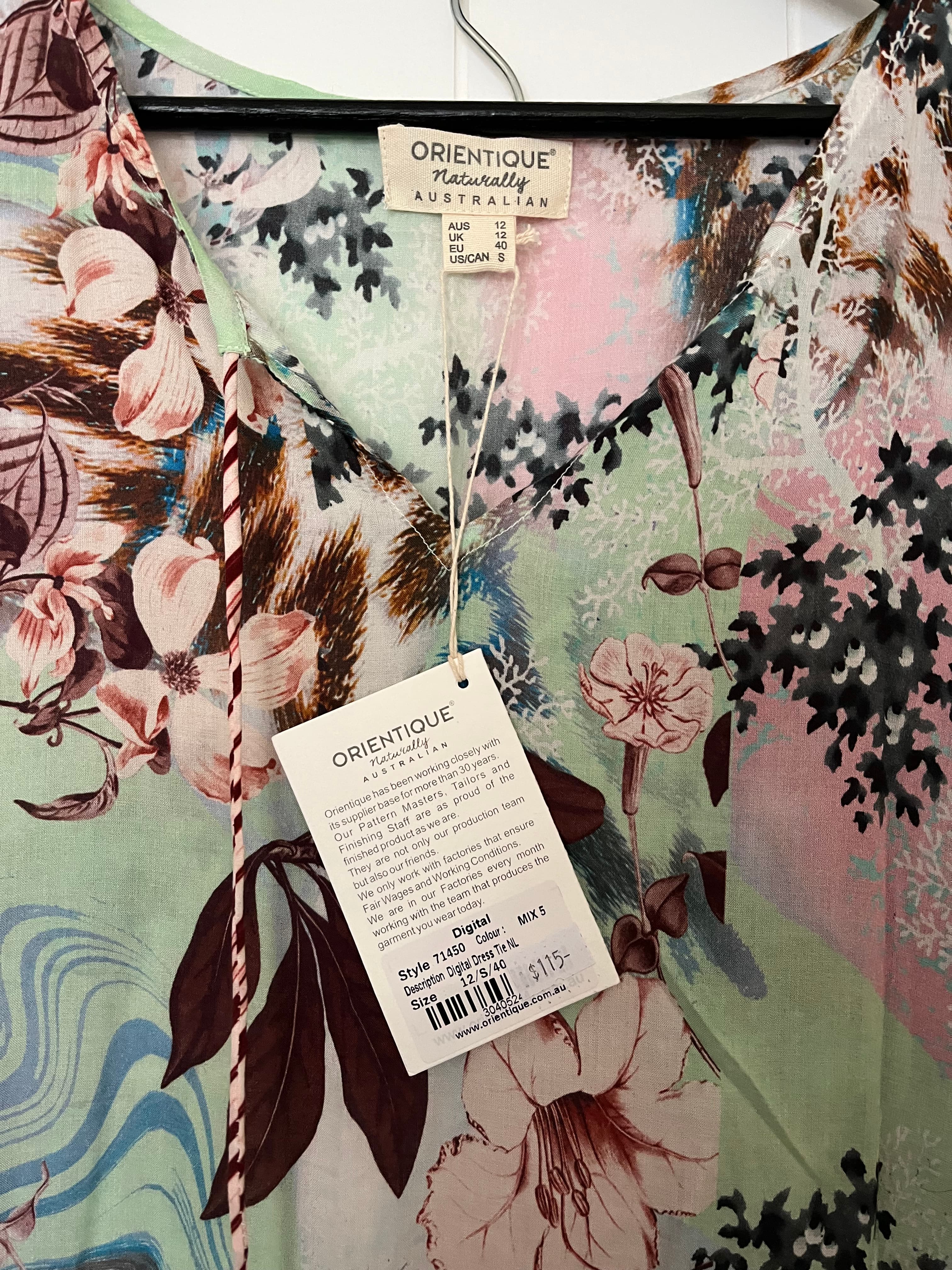 Orientique Naturally Australian Floral Print Tunic Dress Size 12 New — photo 3 of 3