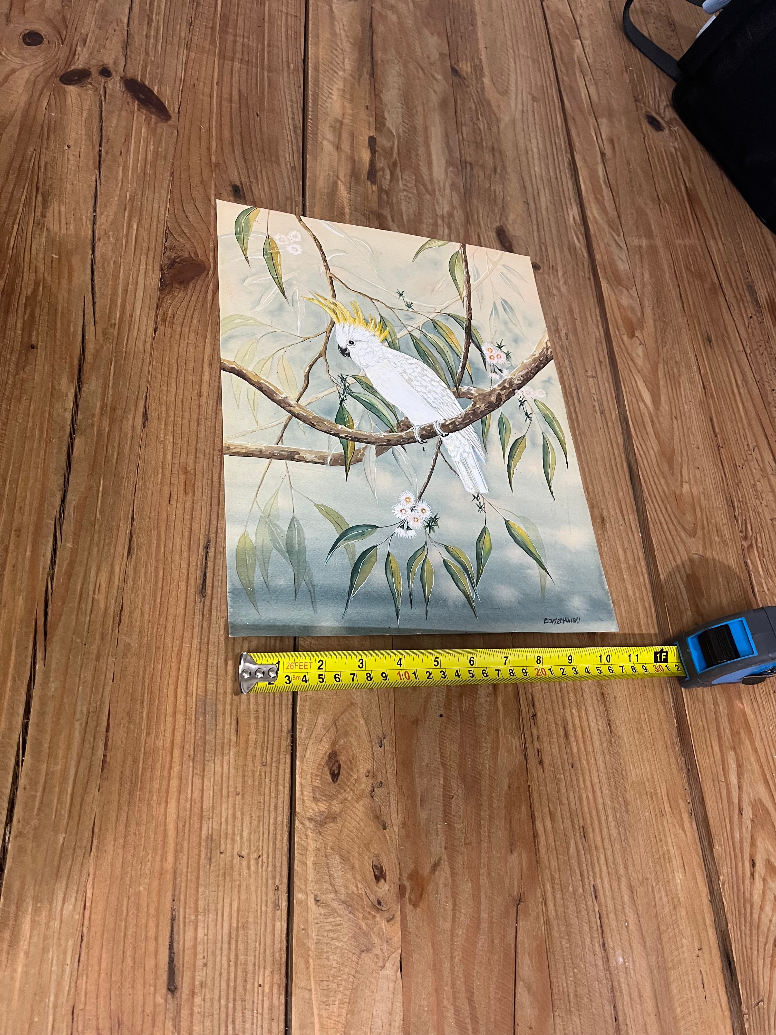 Original Watercolor Painting Sulphur-Crested Cockatoo by E.Orzechowski — photo 4 of 7