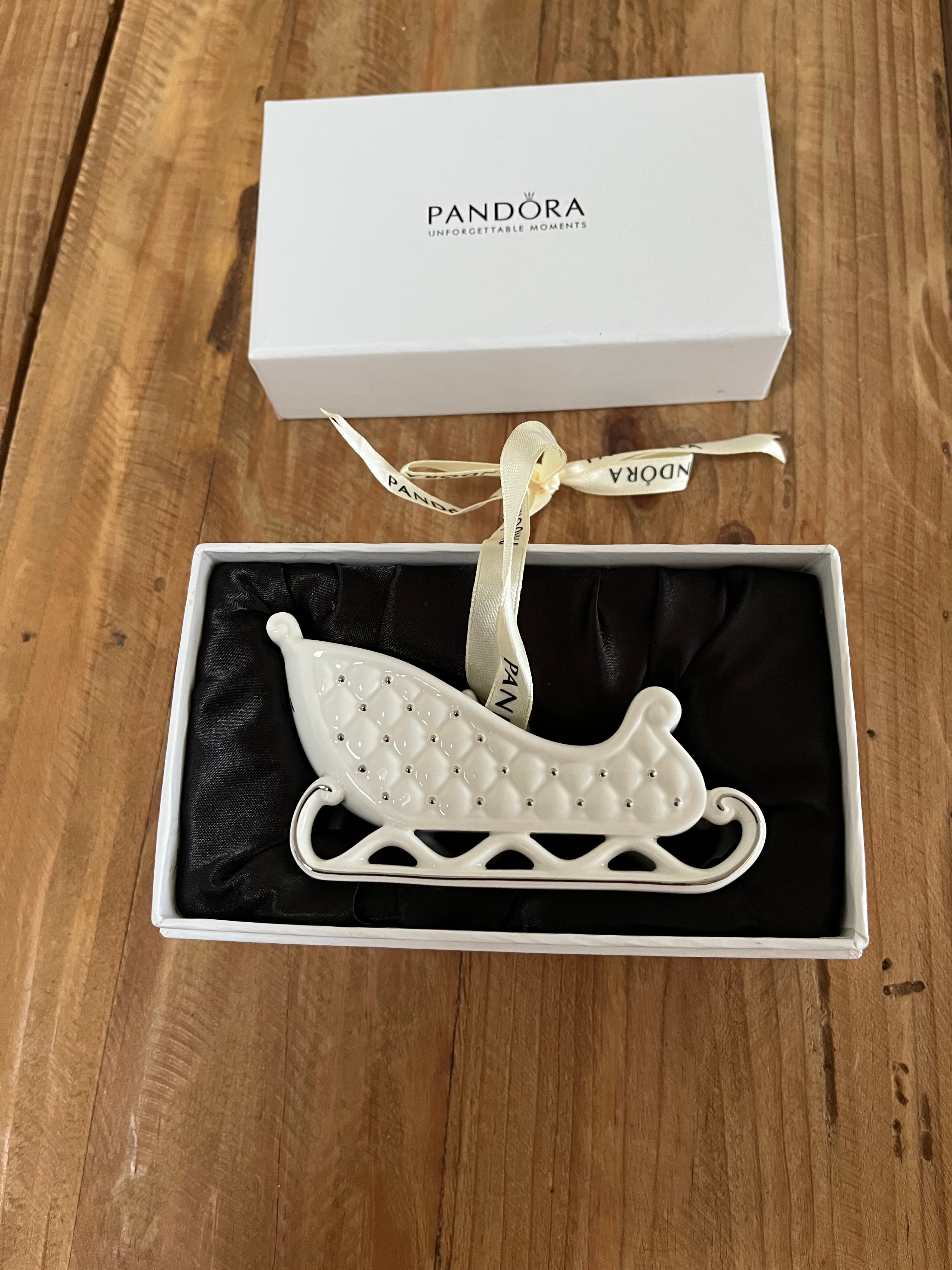 Pandora 2014 Porcelain Sleigh Christmas Ornament In Original Box — photo 1 of 7