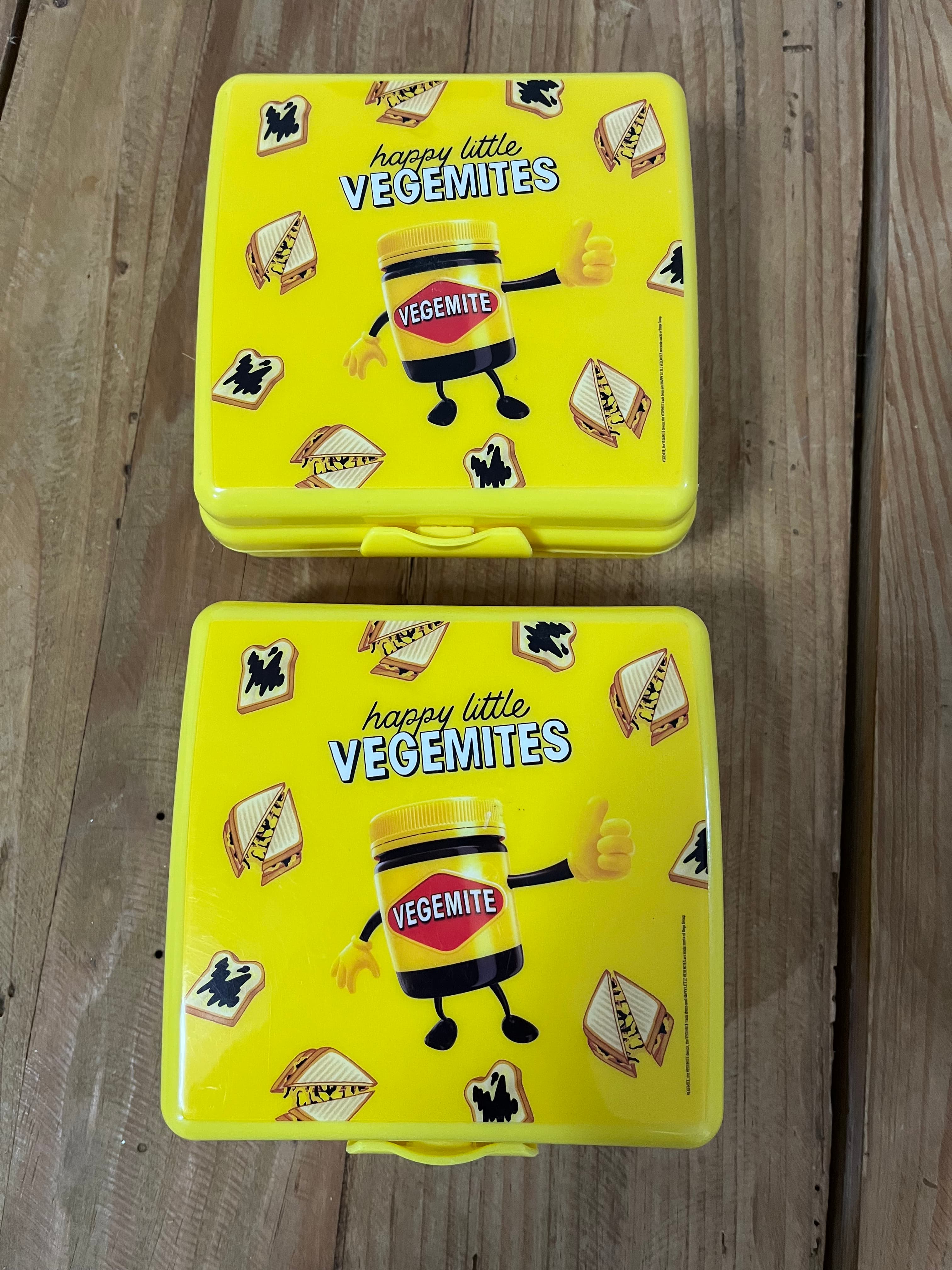 Set Of 2 Vegemite Happy Little Vegemites Sandwich Containers Lunch Boxes — photo 1 of 3