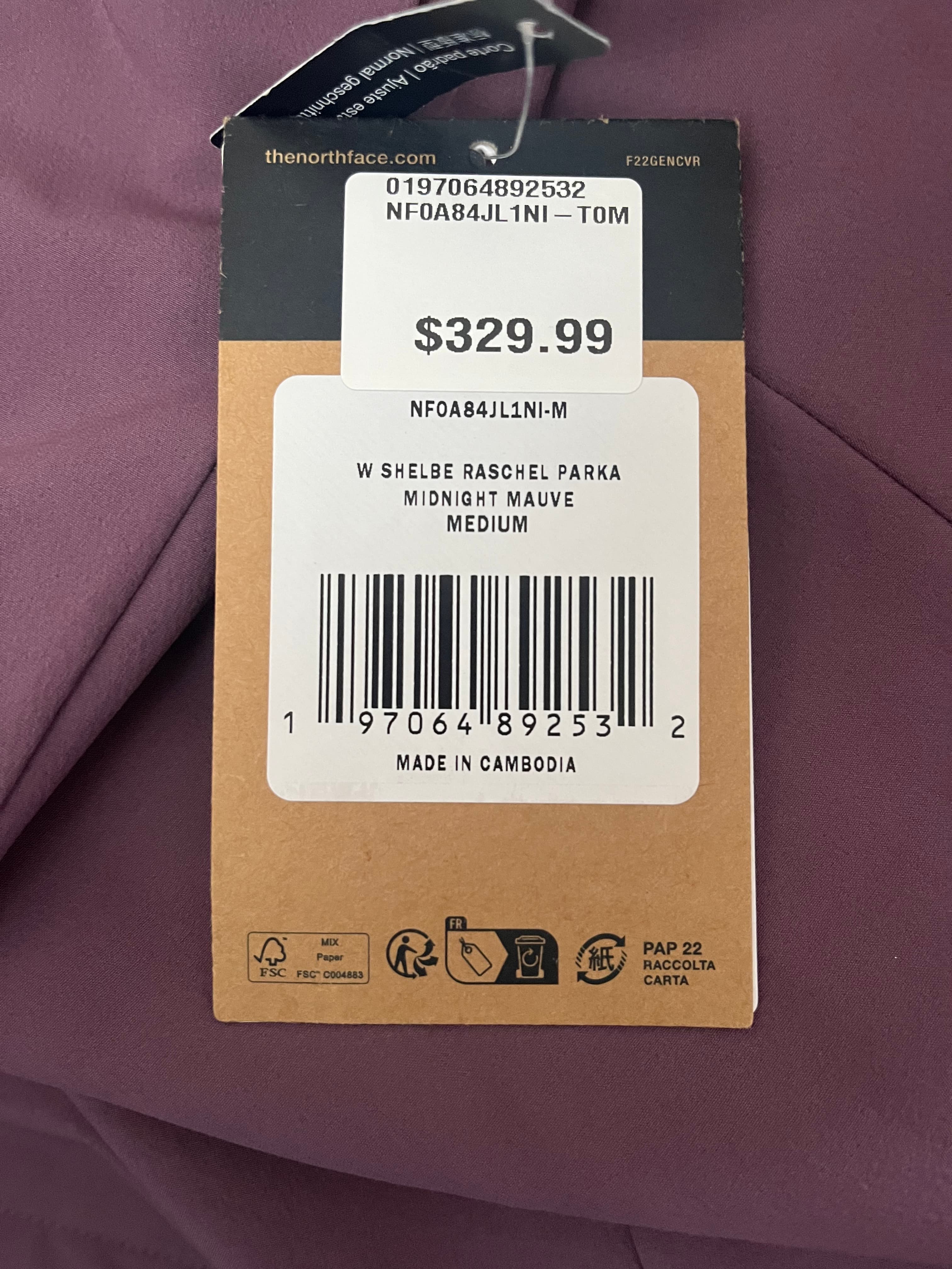 The North Face Women's Shelbe Raschel Parka Midnight Mauve Size M New — photo 7 of 11