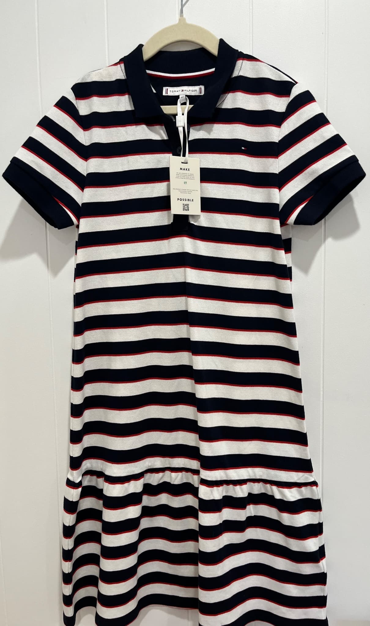 Tommy Hilfiger Essential Striped Polo Dress Age 12/152 Brand New With Tags — photo 1 of 12