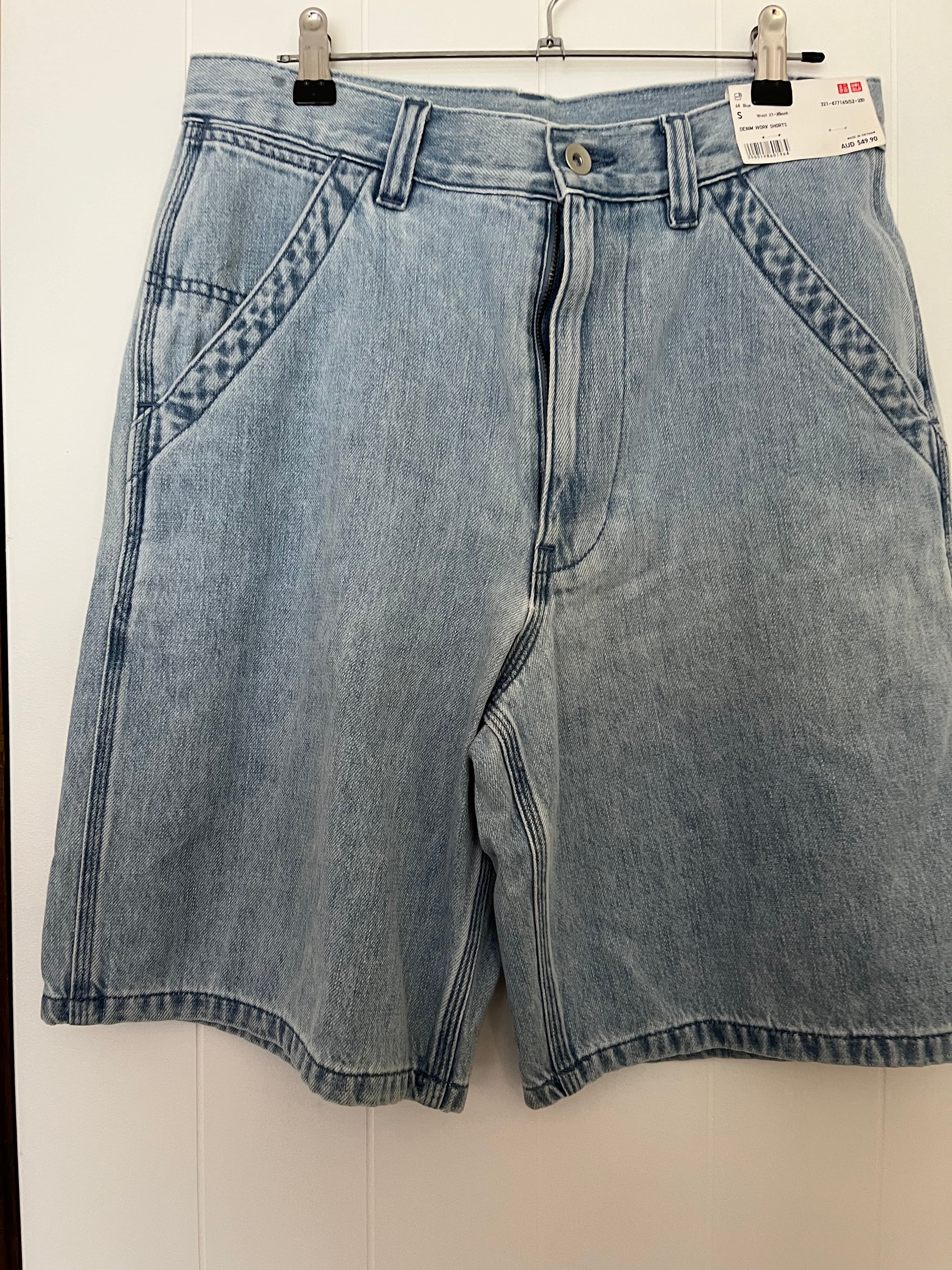 Uniqlo Light Blue Denim Work Shorts Size S — photo 3 of 5