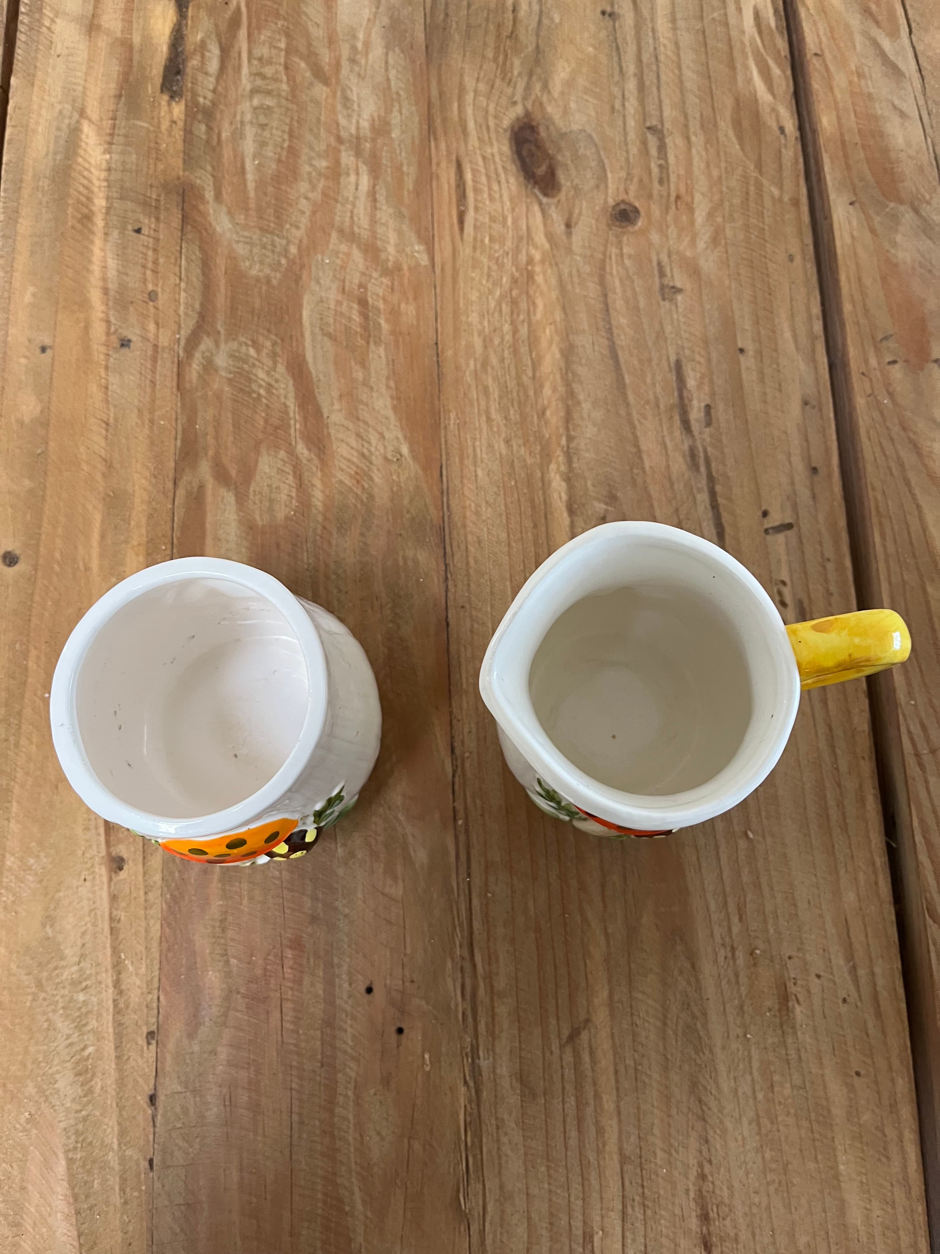Vintage 1970 Sears Merry Mushroom Ceramic Creamer and Sugar Bowl Set Japan Collectible — photo 3 of 4