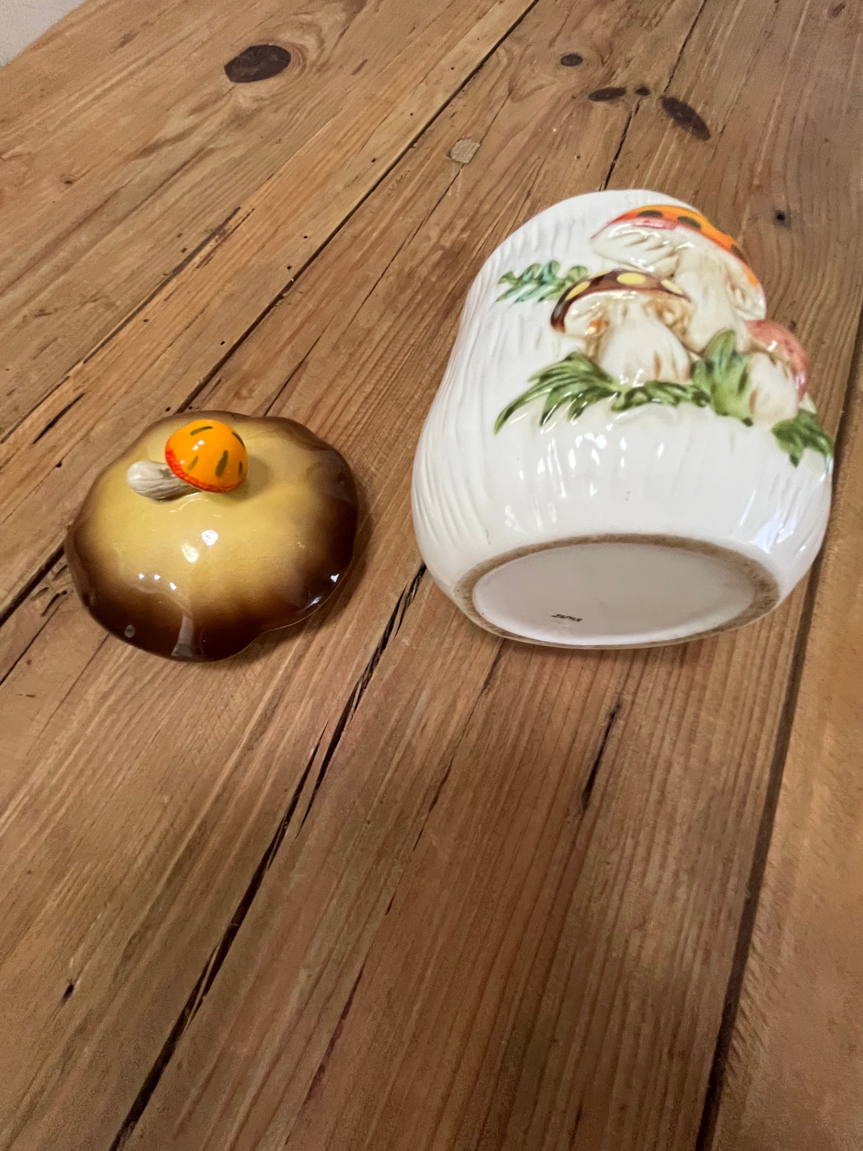 Vintage 1970s Sears Merry Mushroom Ceramic Canister Set of 4 Japan Collectibles — photo 11 of 12