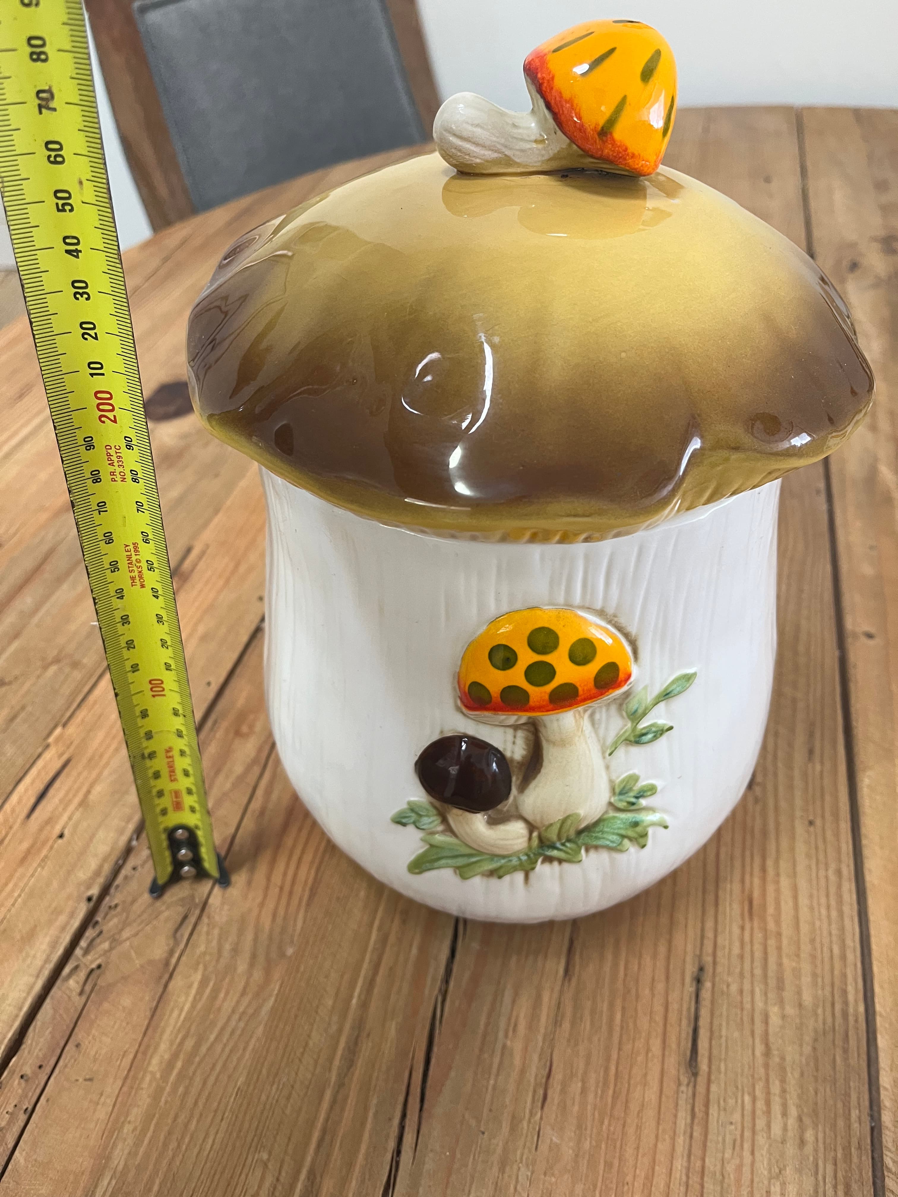 Vintage 1970s Sears Merry Mushroom Ceramic Canister Set of 4 Japan Collectibles — photo 4 of 12