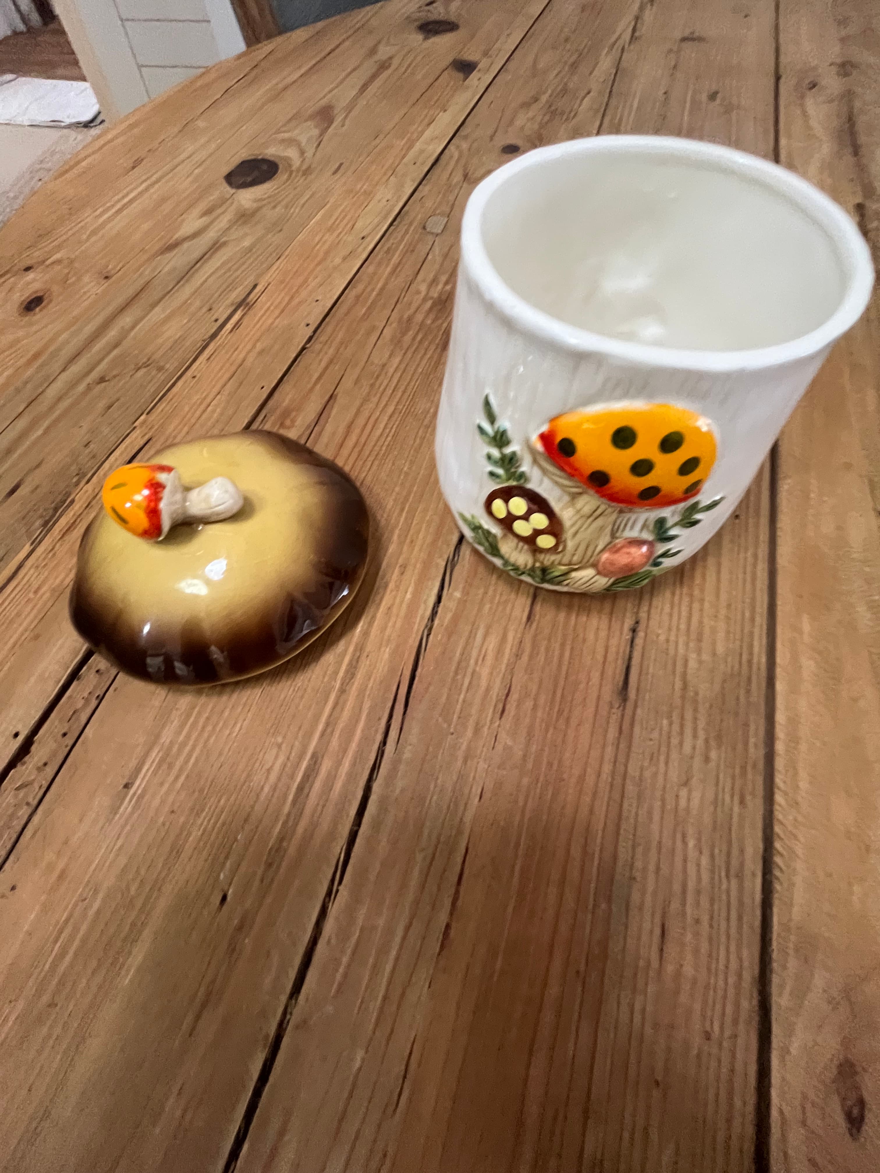Vintage 1970s Sears Merry Mushroom Ceramic Canister Set of 4 Japan Collectibles — photo 9 of 12
