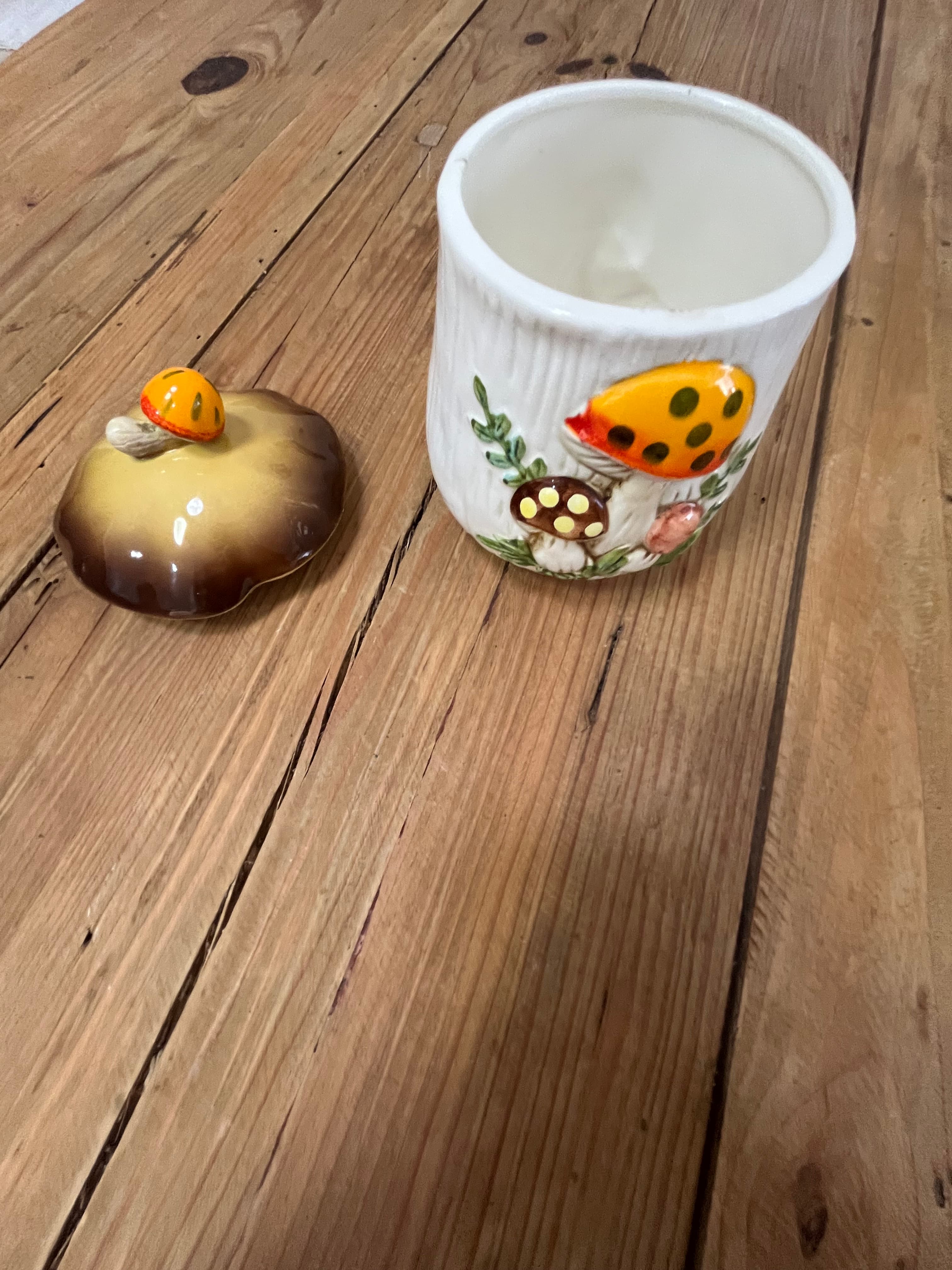 Vintage 1970s Sears Merry Mushroom Ceramic Canister Set of 4 Japan Collectibles — photo 10 of 12