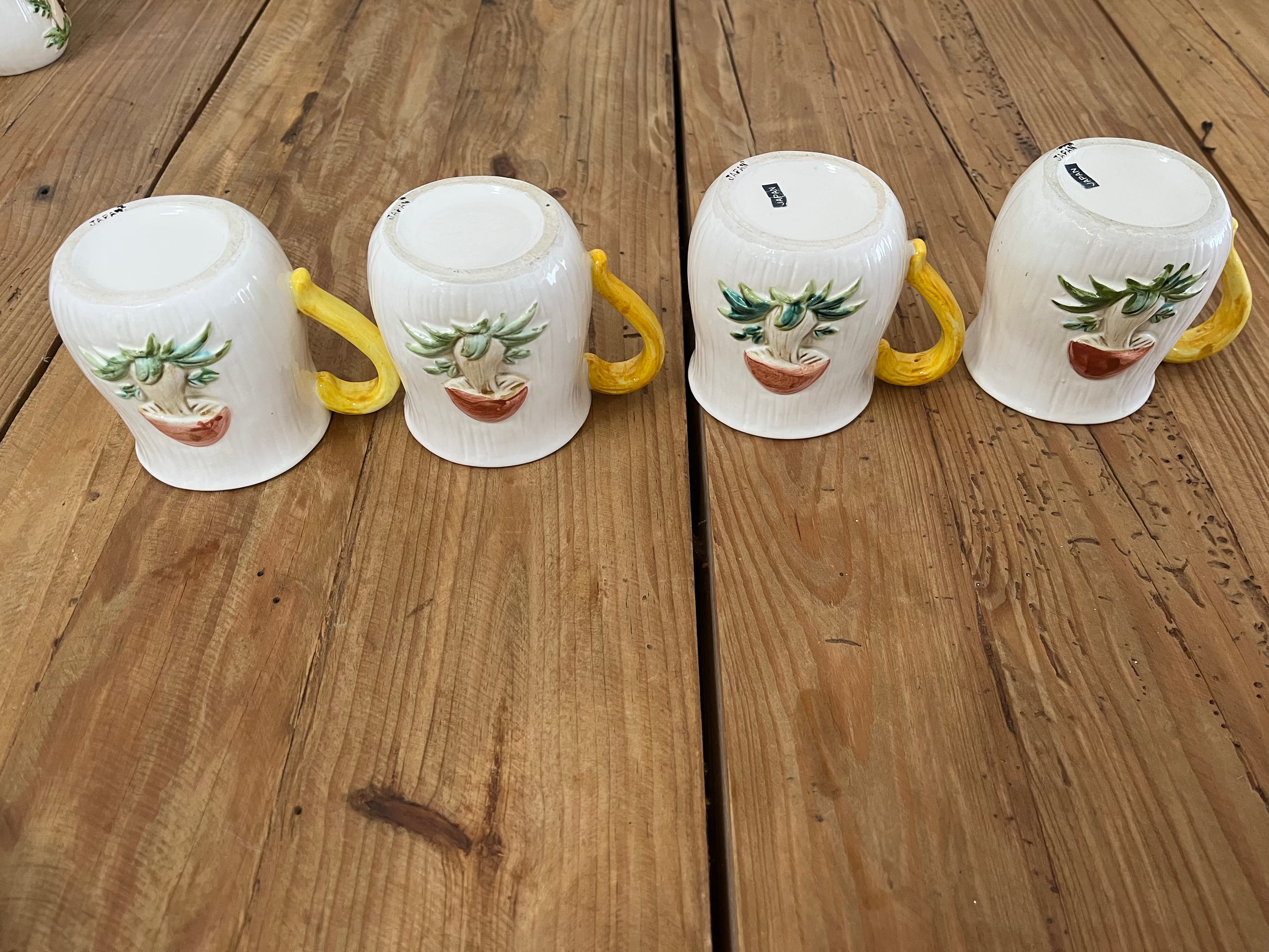 Vintage 1970s Sears Merry Mushroom Ceramic Mugs made in Japan Set Of 4 Collectibles — photo 2 of 3