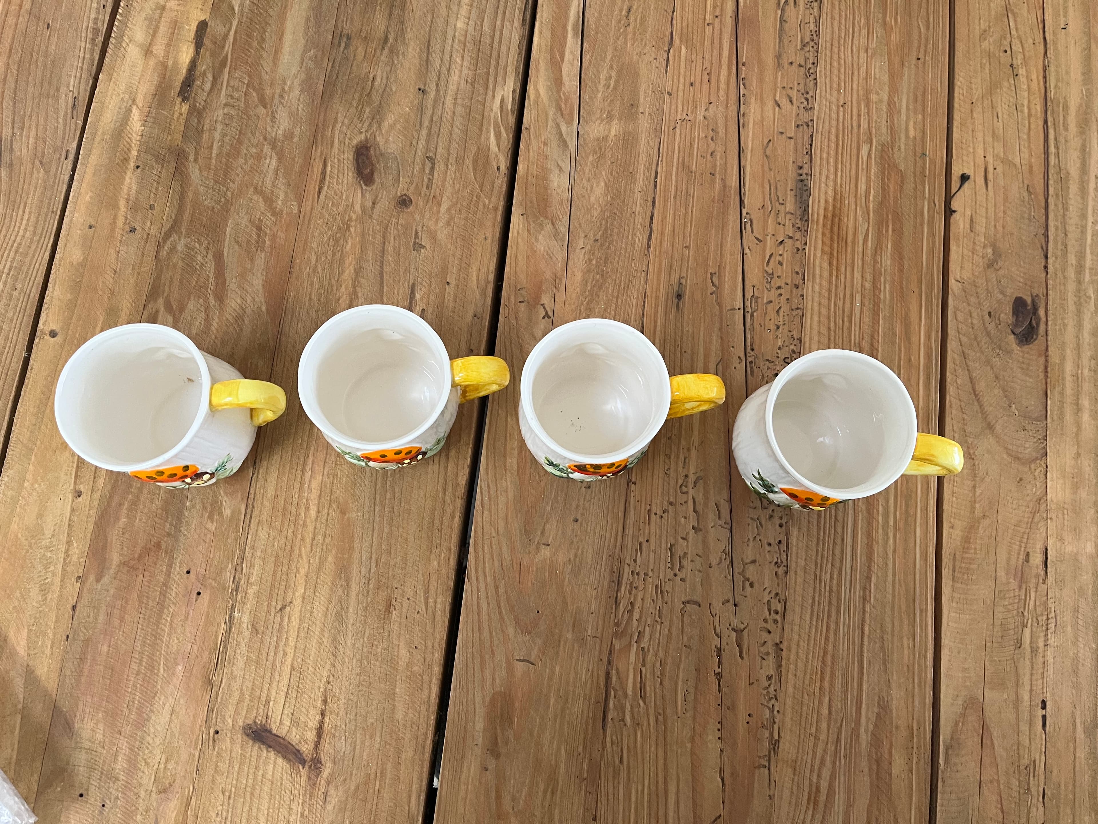 Vintage 1970s Sears Merry Mushroom Ceramic Mugs made in Japan Set Of 4 Collectibles — photo 3 of 3