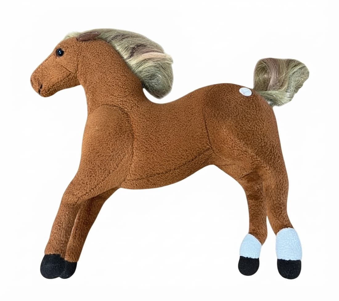 Vintage 2002 The Saddle Club Brown Horse Plush Toy With White Socks and poseable legs — photo 1 of 9