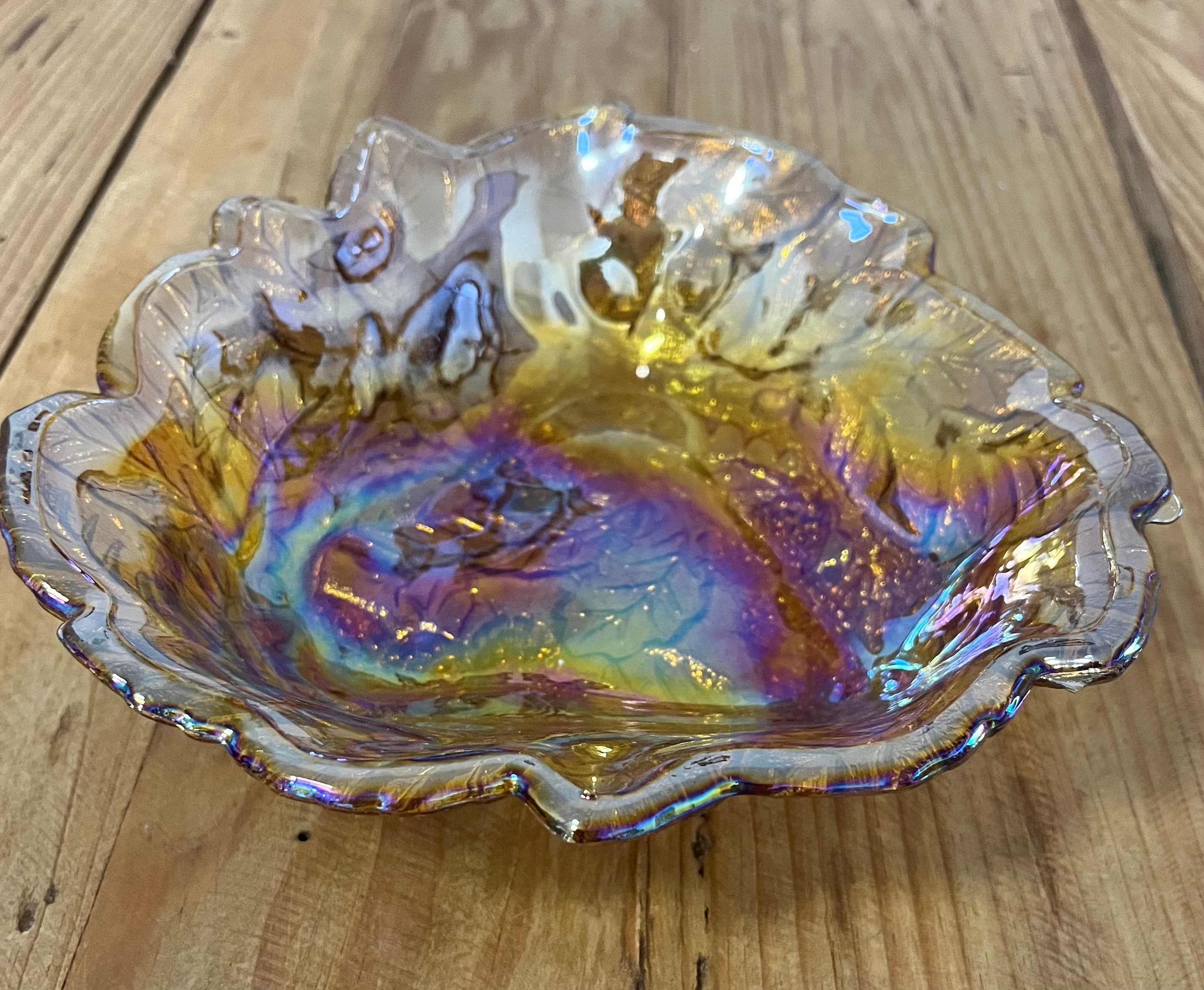 Vintage Amber Carnival Glass Blackberry Bowl Dish 18.5cm — photo 2 of 8