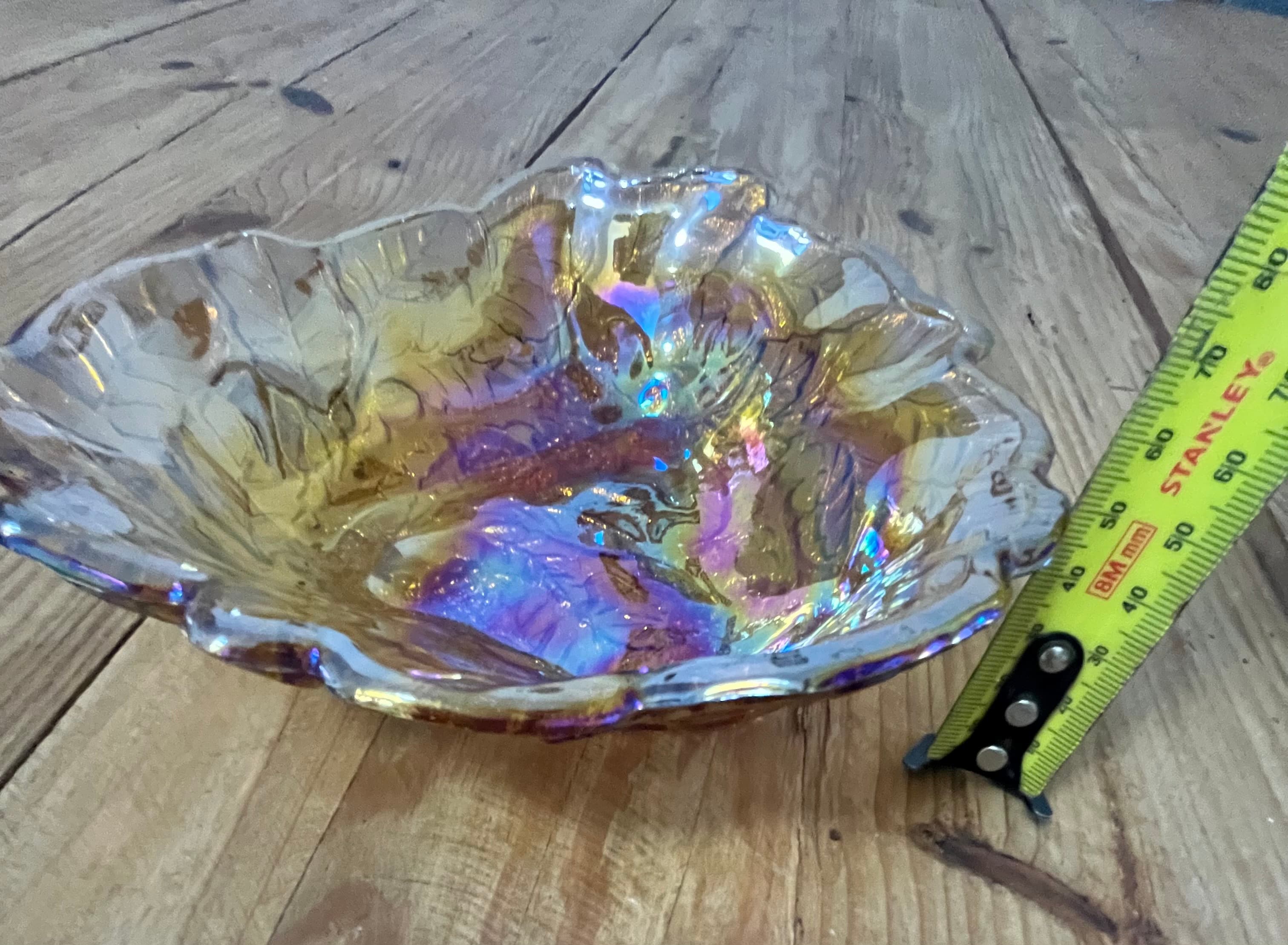 Vintage Amber Carnival Glass Blackberry Bowl Dish 18.5cm — photo 6 of 8