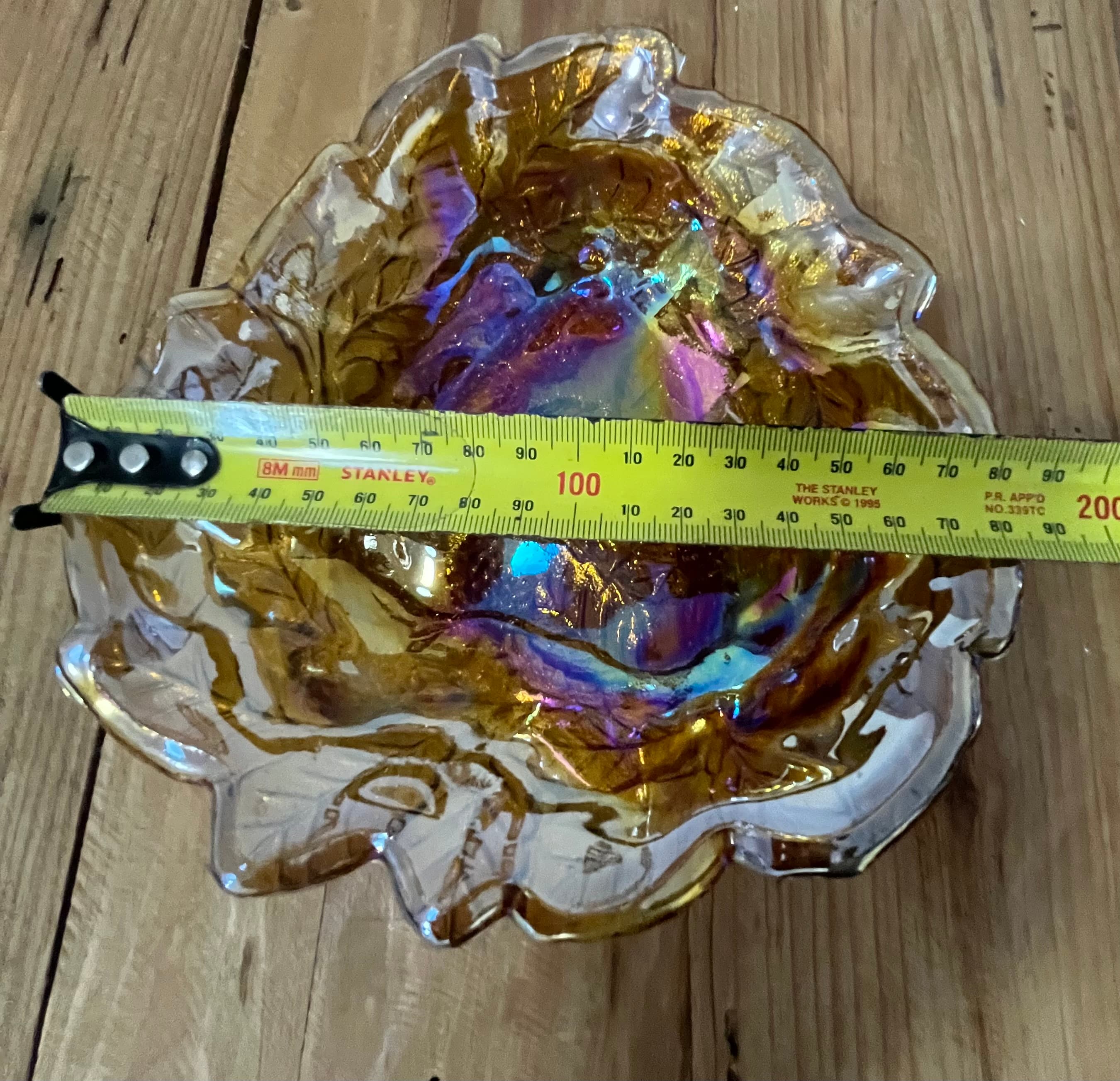 Vintage Amber Carnival Glass Blackberry Bowl Dish 18.5cm — photo 7 of 8