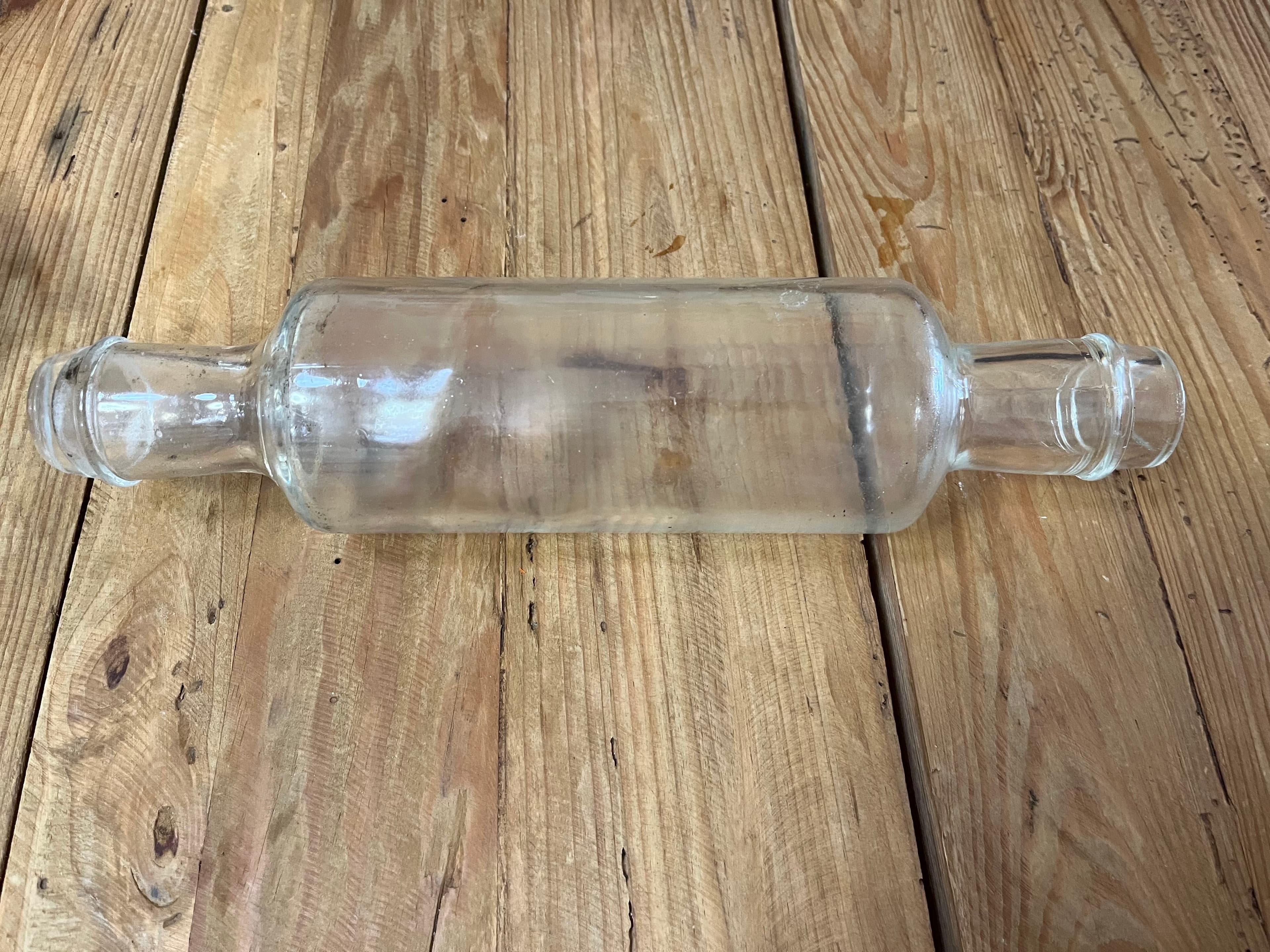 Vintage Clear Glass Hollow Rolling Pin Kitchenware Antique Collectible — photo 3 of 5