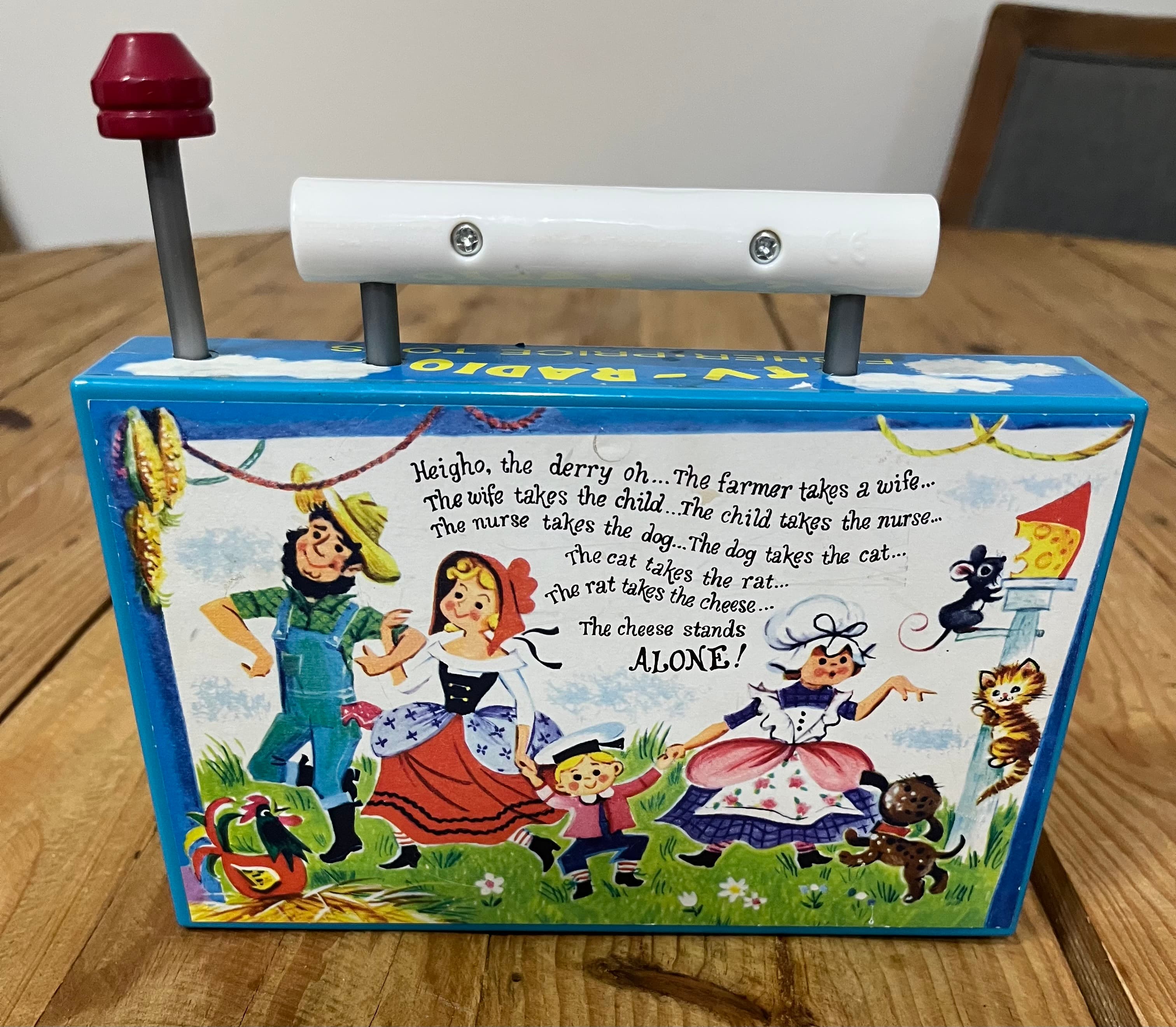 Vintage Fisher-Price TV-Radio Toy The Farmer In The Dell Musical Wind-Up — photo 3 of 3