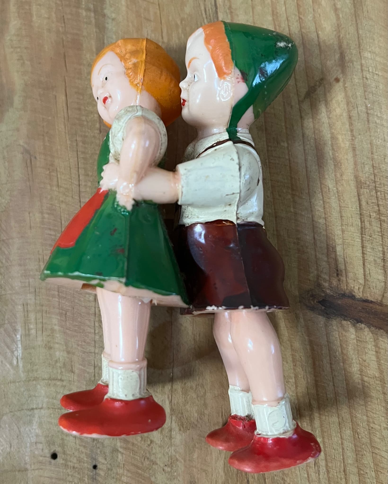 Vintage German Boy in Lederhosen & Girl Ramp Walkers Turtle Antique Toy SCHILDKROT Collectible — photo 9 of 14