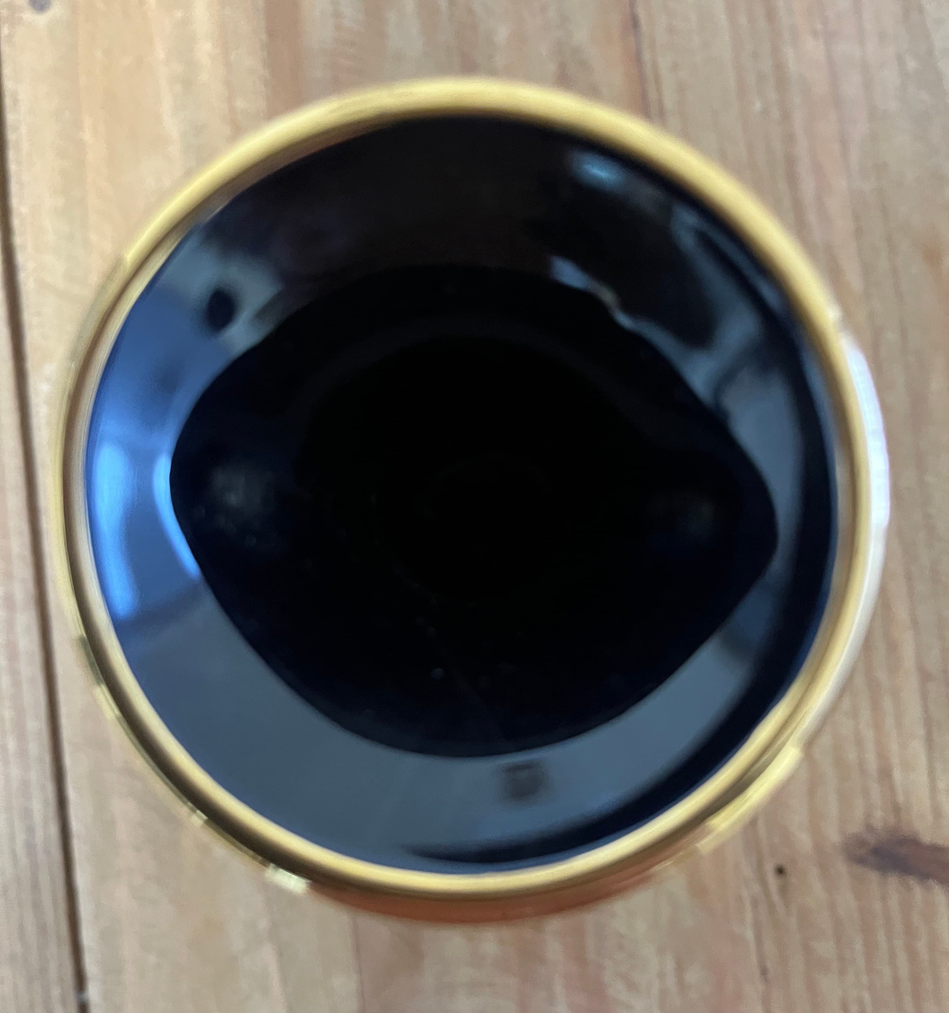 Vintage Greek Key Black And Gold Ceramic Amphora Vase 24k Gold — photo 5 of 6