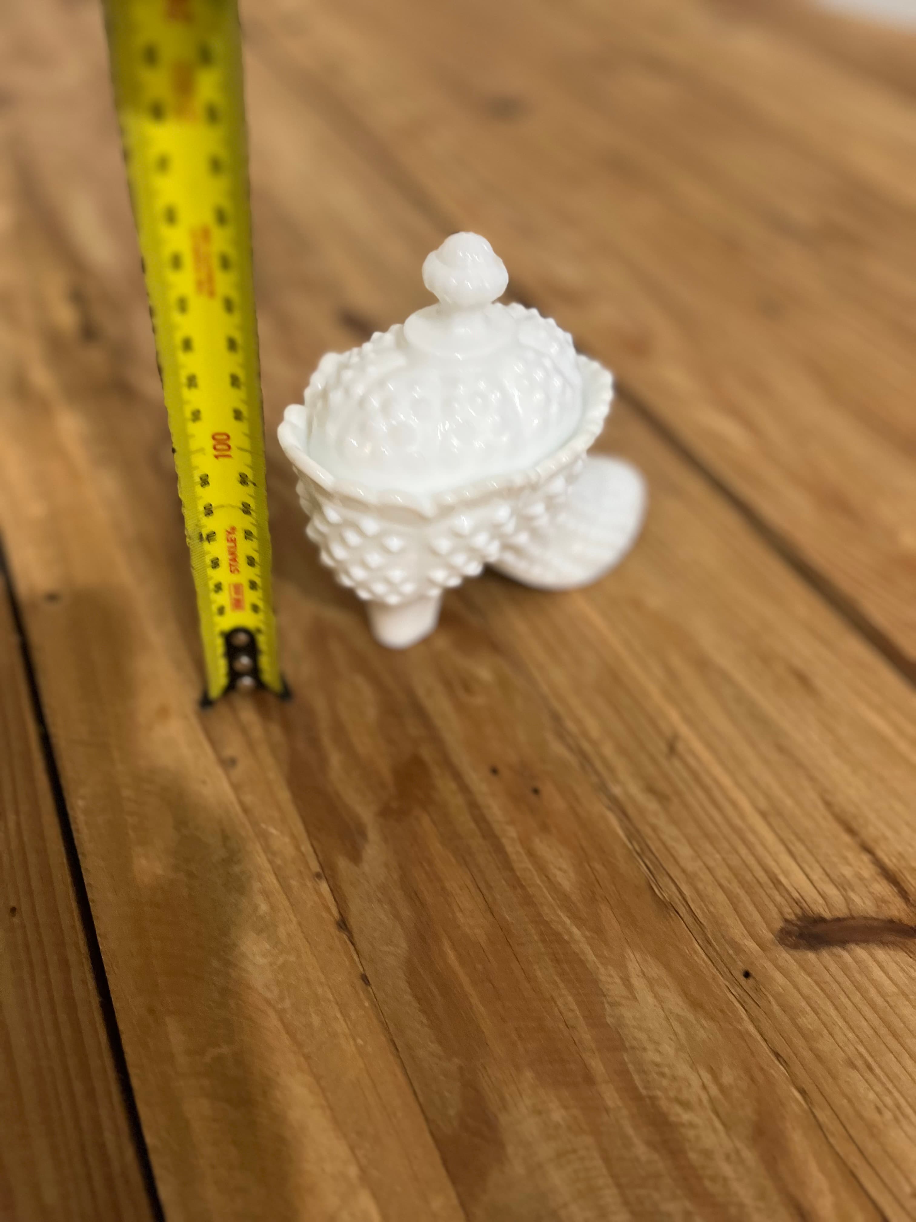 Vintage Fenton Milk Glass Hobnail Shoe Slipper Trinket Dish With Lid — photo 3 of 10