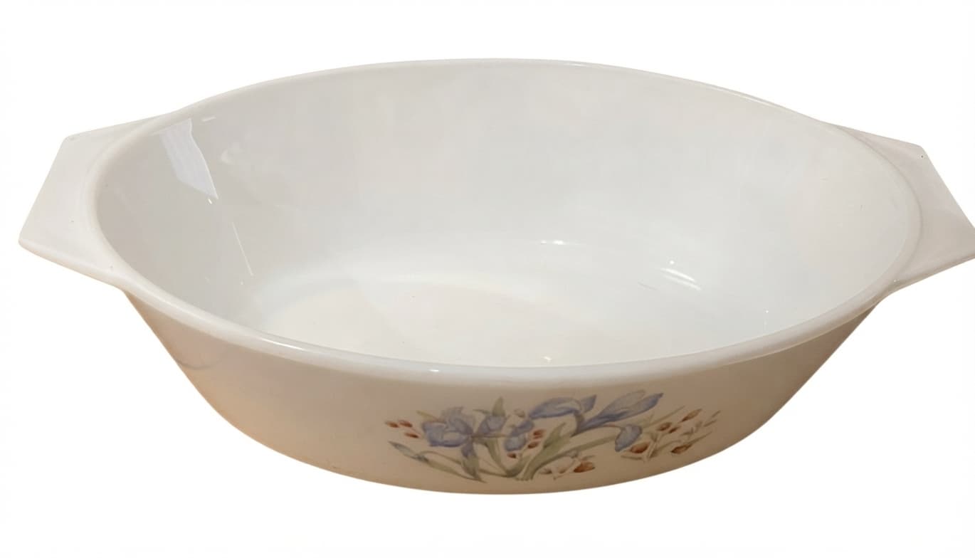 Vintage PYREX Blue Iris Pattern Oval Casserole Dish — photo 1 of 5