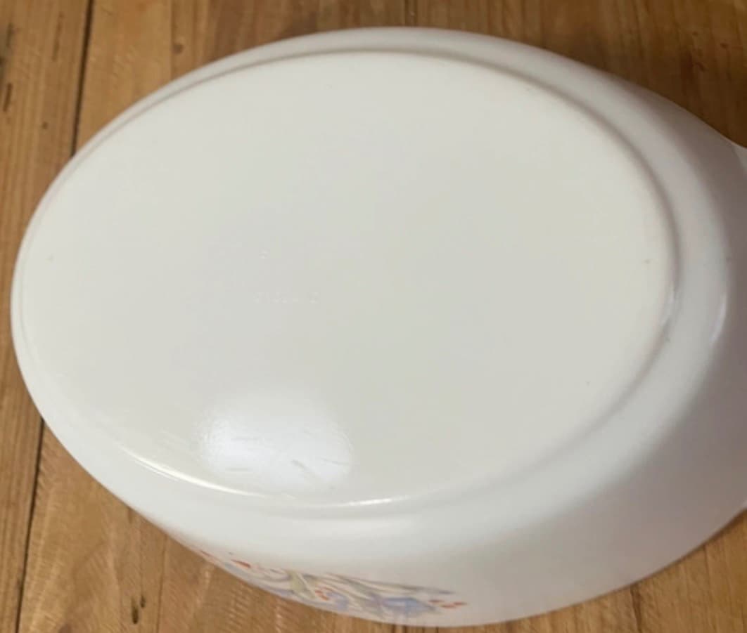 Vintage PYREX Blue Iris Pattern Oval Casserole Dish — photo 3 of 5
