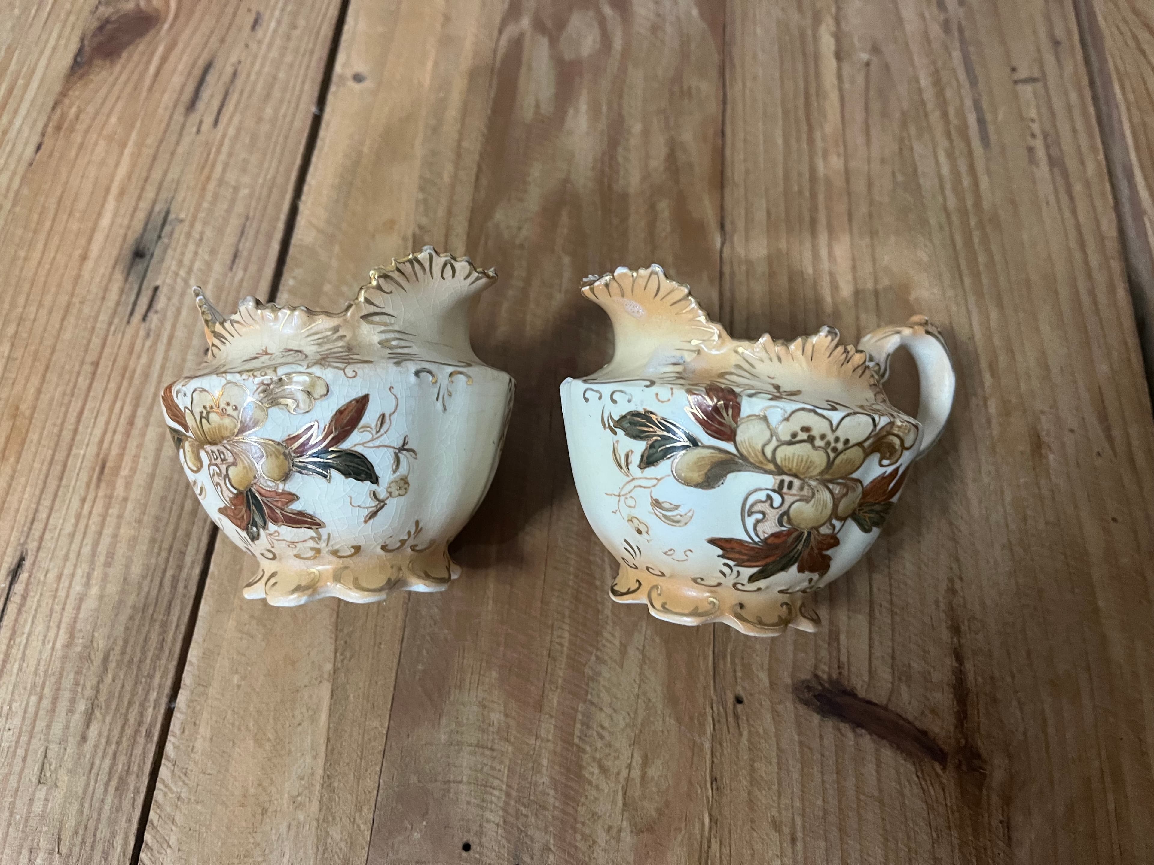 Vintage S. F. & Co Stoke-On-Trent Nankin Floral Creamer and Sugar Bowl Set — photo 1 of 8