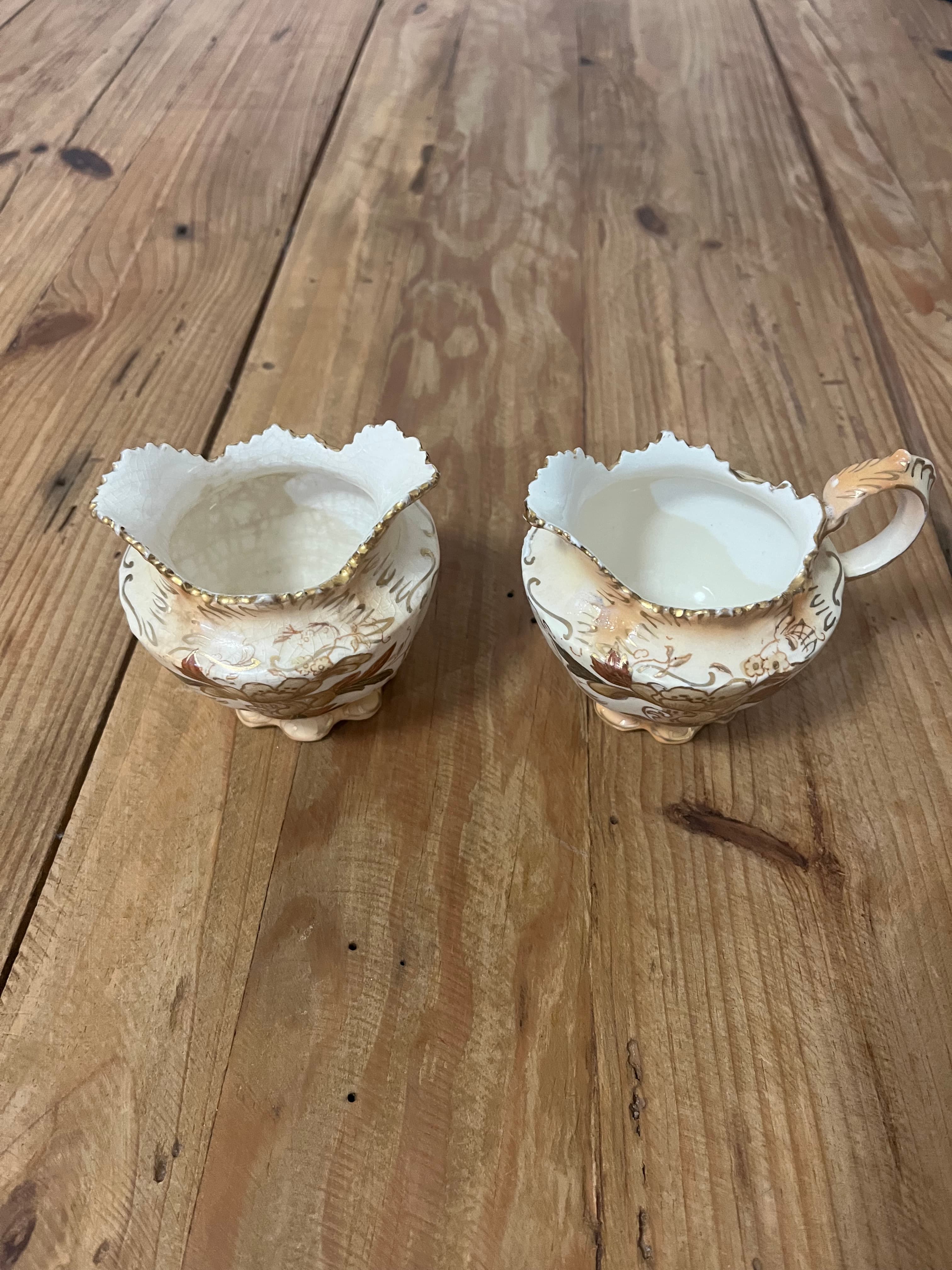 Vintage S. F. & Co Stoke-On-Trent Nankin Floral Creamer and Sugar Bowl Set — photo 2 of 8
