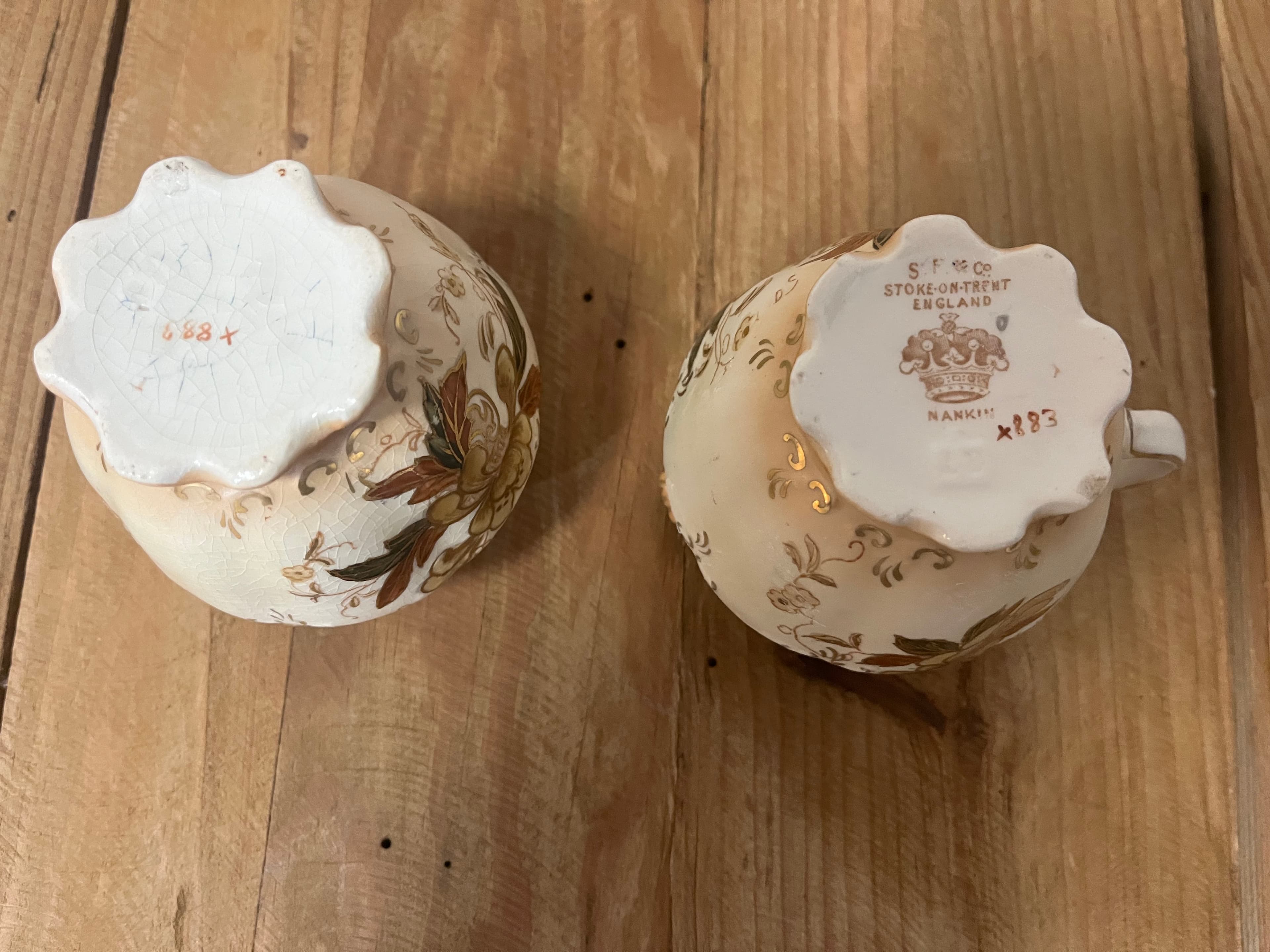 Vintage S. F. & Co Stoke-On-Trent Nankin Floral Creamer and Sugar Bowl Set — photo 5 of 8