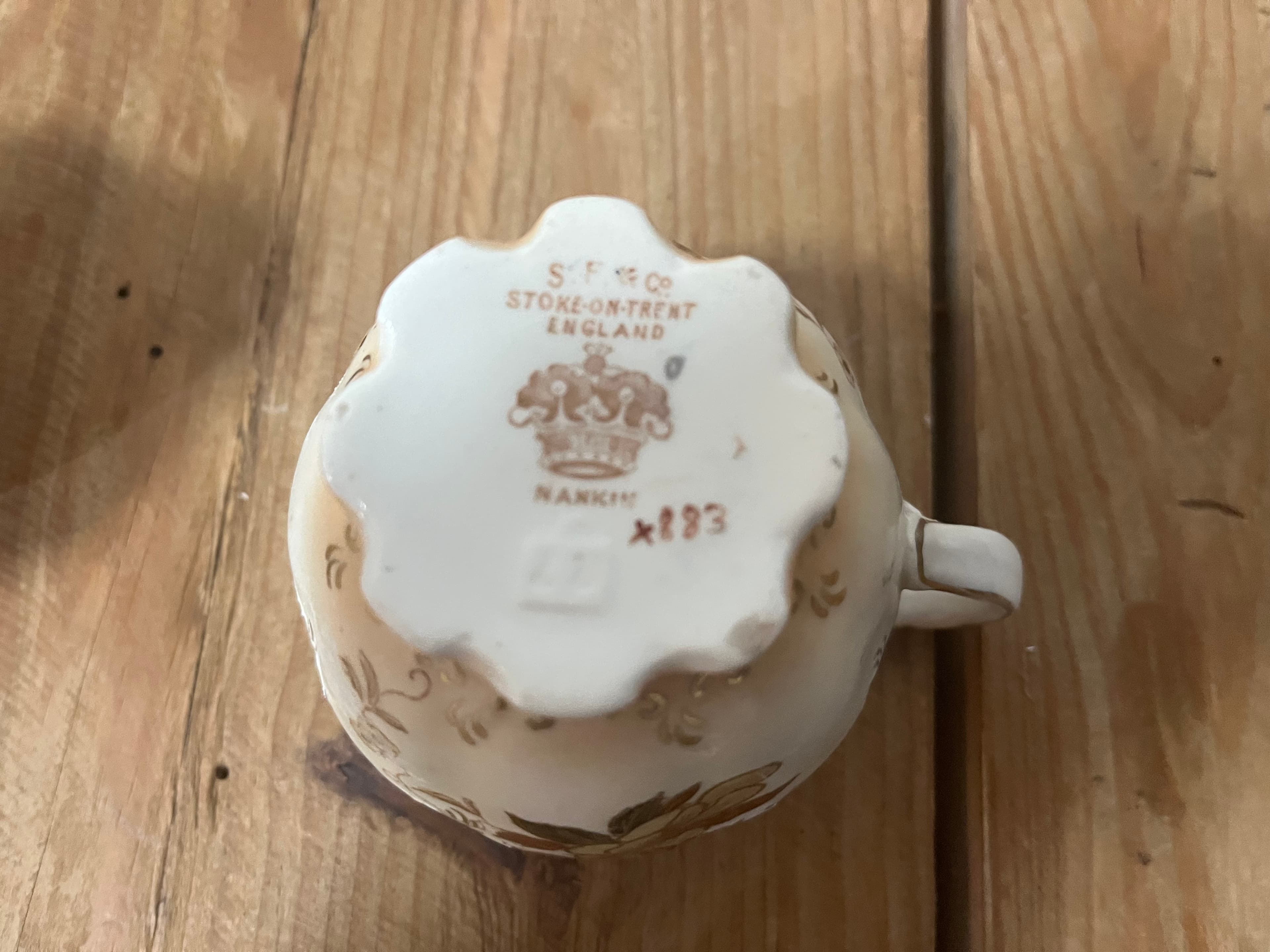 Vintage S. F. & Co Stoke-On-Trent Nankin Floral Creamer and Sugar Bowl Set — photo 7 of 8