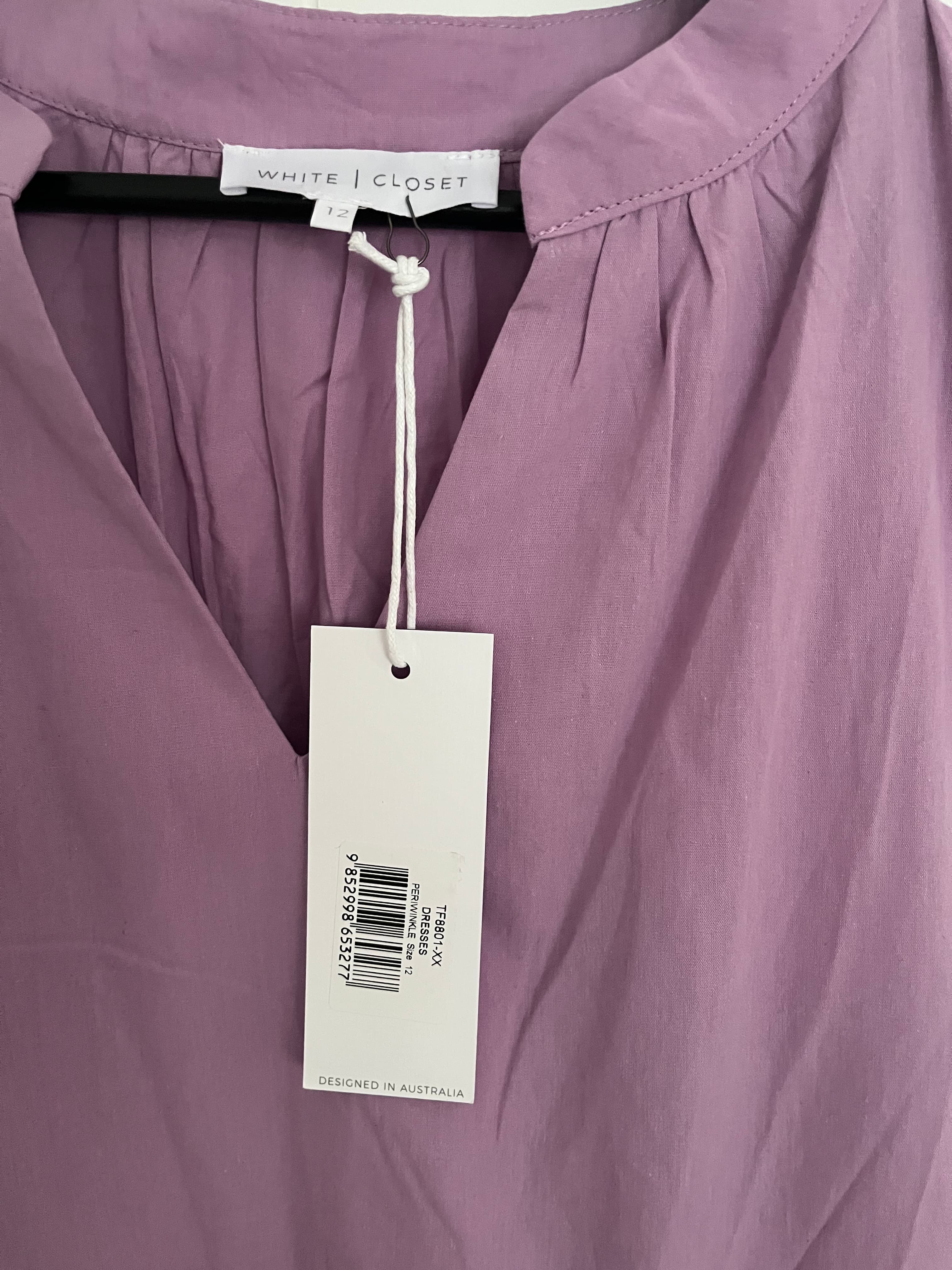 WHITE | CLOSET Periwinkle Tiered Flutter Sleeve Dress Size 12 New With Tags — photo 3 of 5