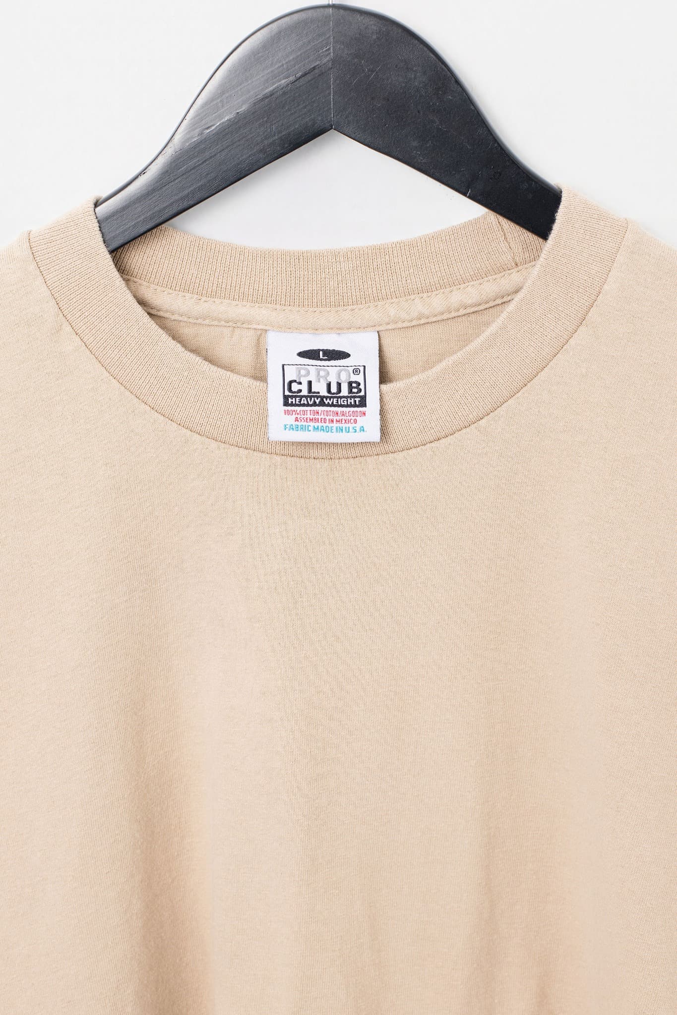 Pro Club Heavyweight Cotton T-Shirt Beige Size L — photo 2 of 3