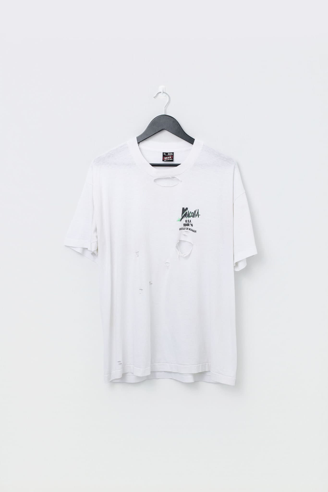 Vintage 1996 Macolla U.S.A. Tour T-Shirt White Distressed Graphic Tee XL — photo 1 of 3