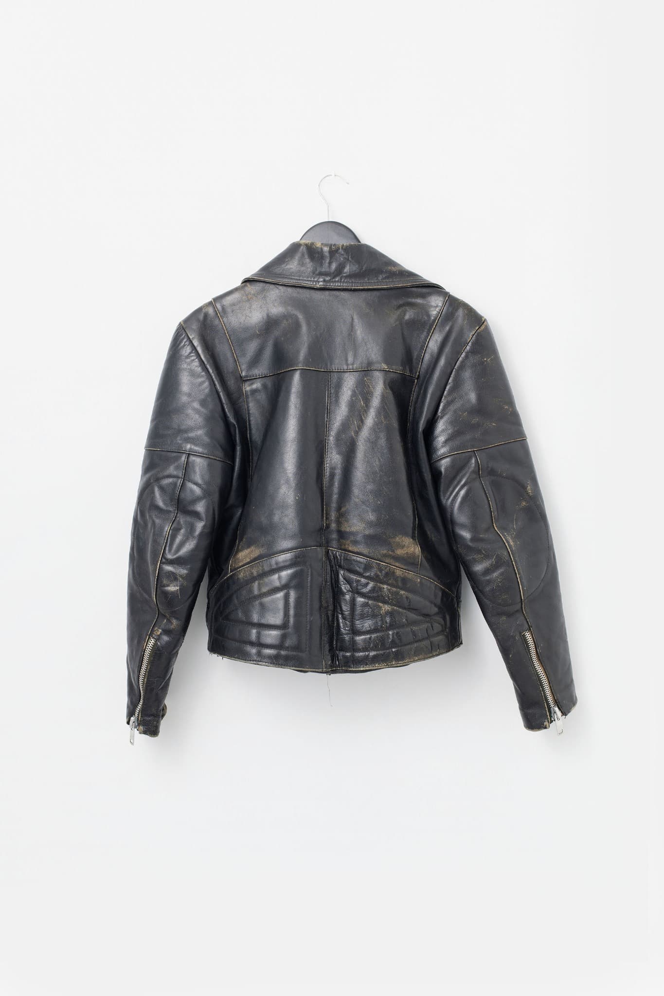 Vintage Distressed Black Leather Biker Jacket — photo 3 of 3