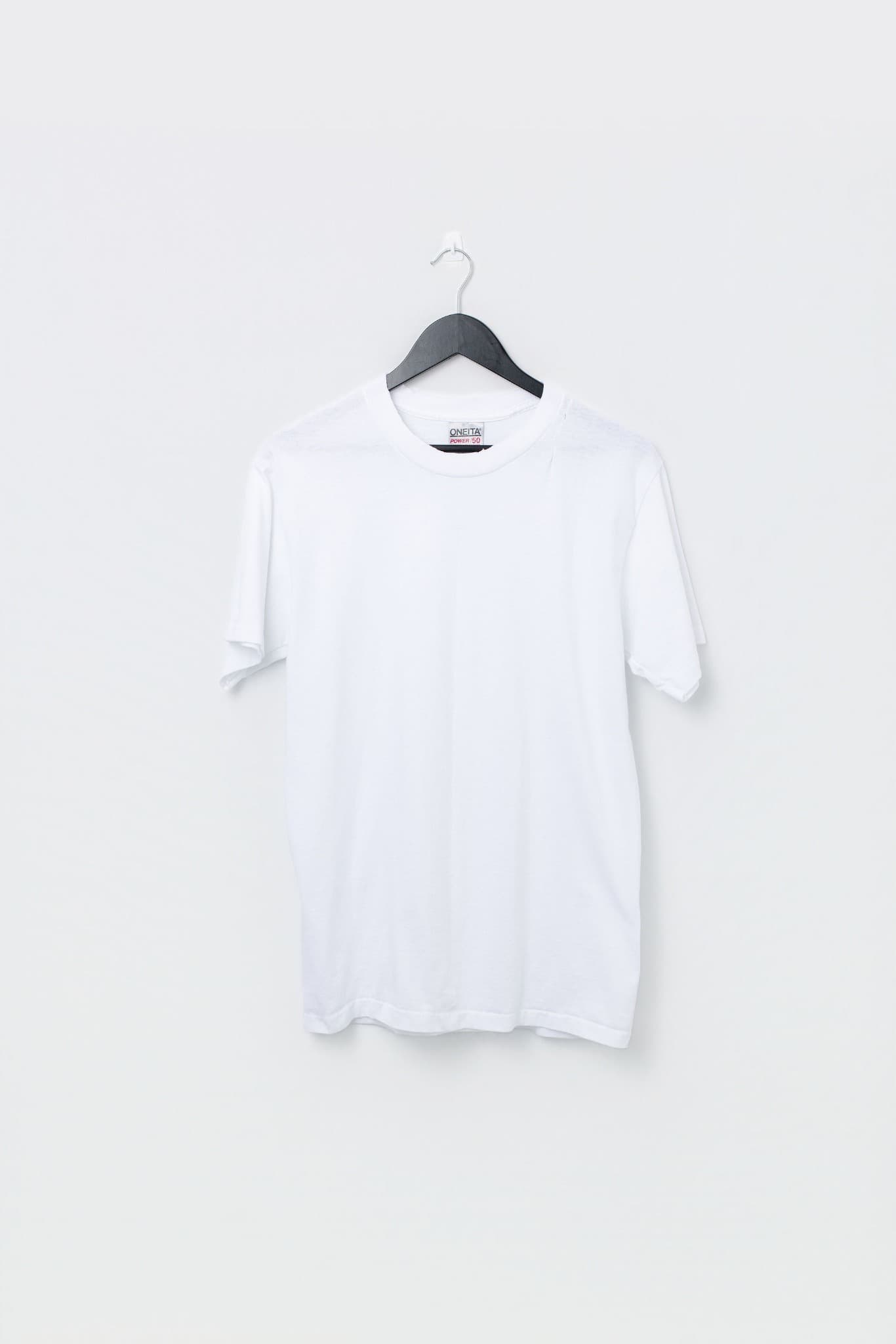 Vintage Oneita Power 50 White T-Shirt Size Large — photo 1 of 3