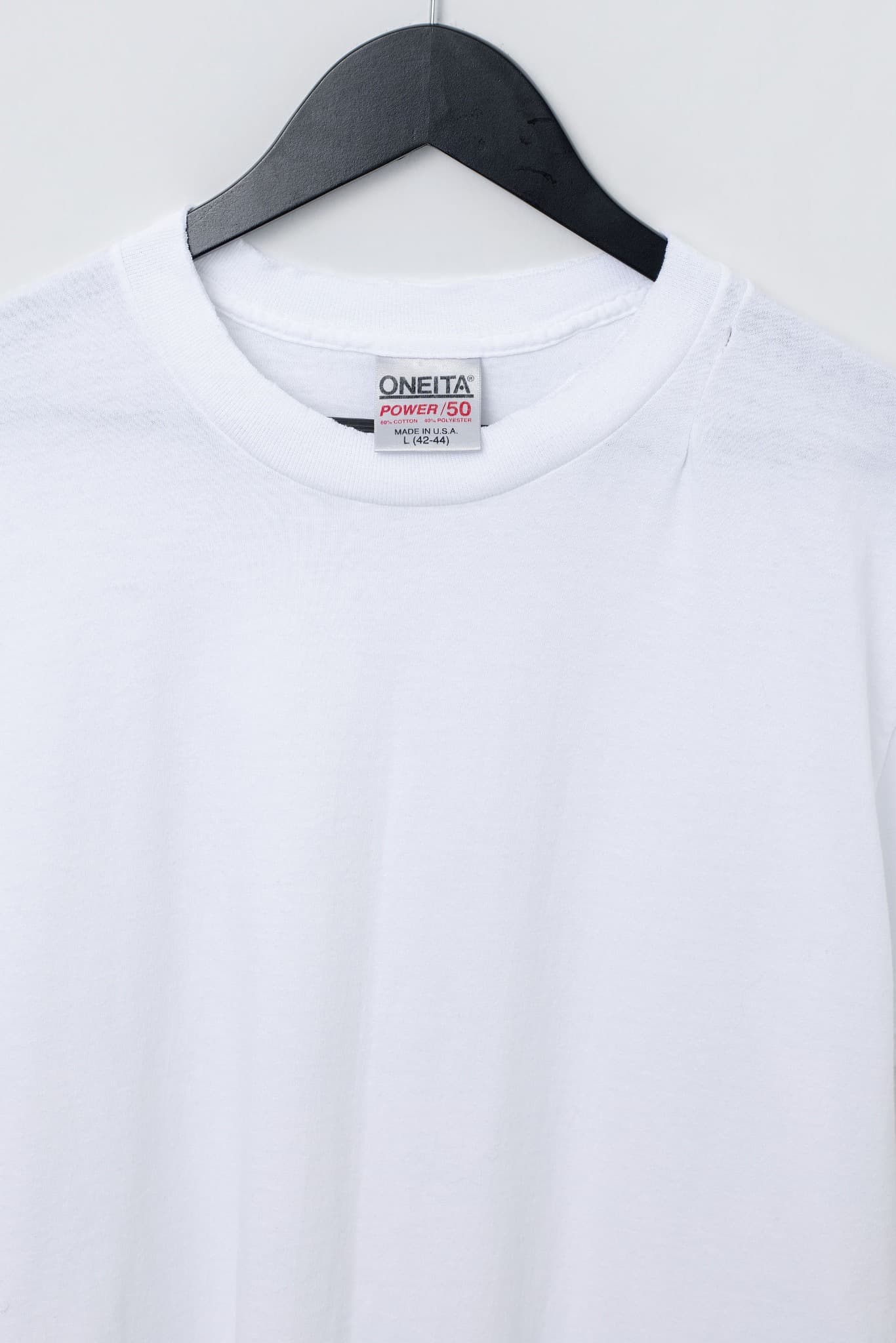 Vintage Oneita Power 50 White T-Shirt Size Large — photo 3 of 3