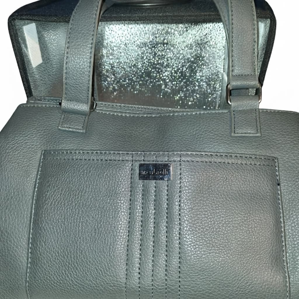 π Cabrelli Grey Faux Leather Satchel Handbag π β photo 1 of 4