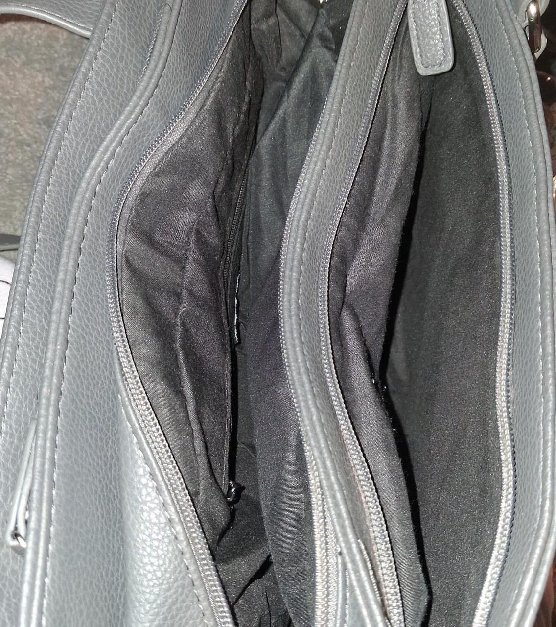 π Cabrelli Grey Faux Leather Satchel Handbag π β photo 2 of 4
