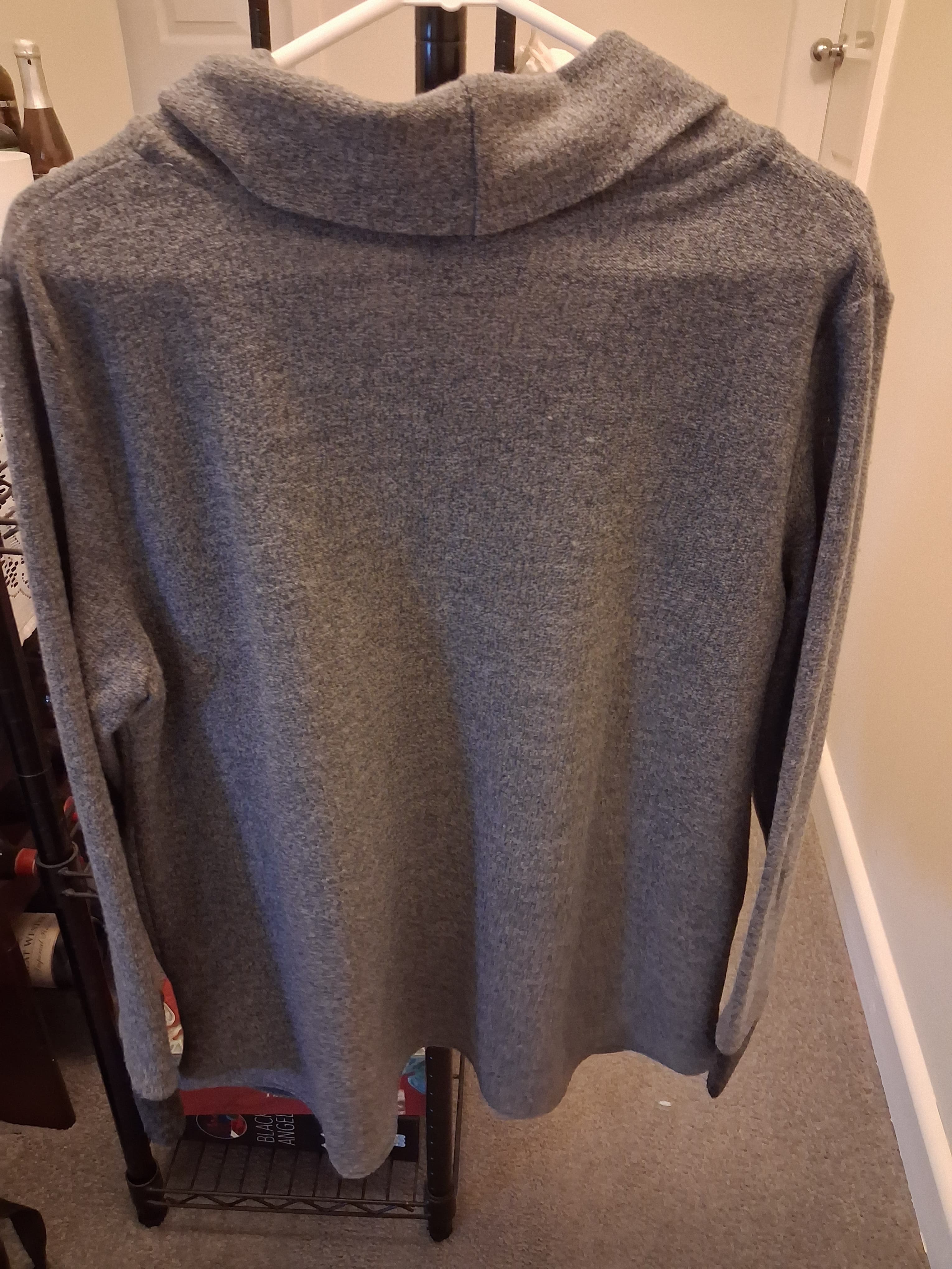 Domchi Grey Cowl Neck Sweater With Contrast Pockets — photo 3 of 5