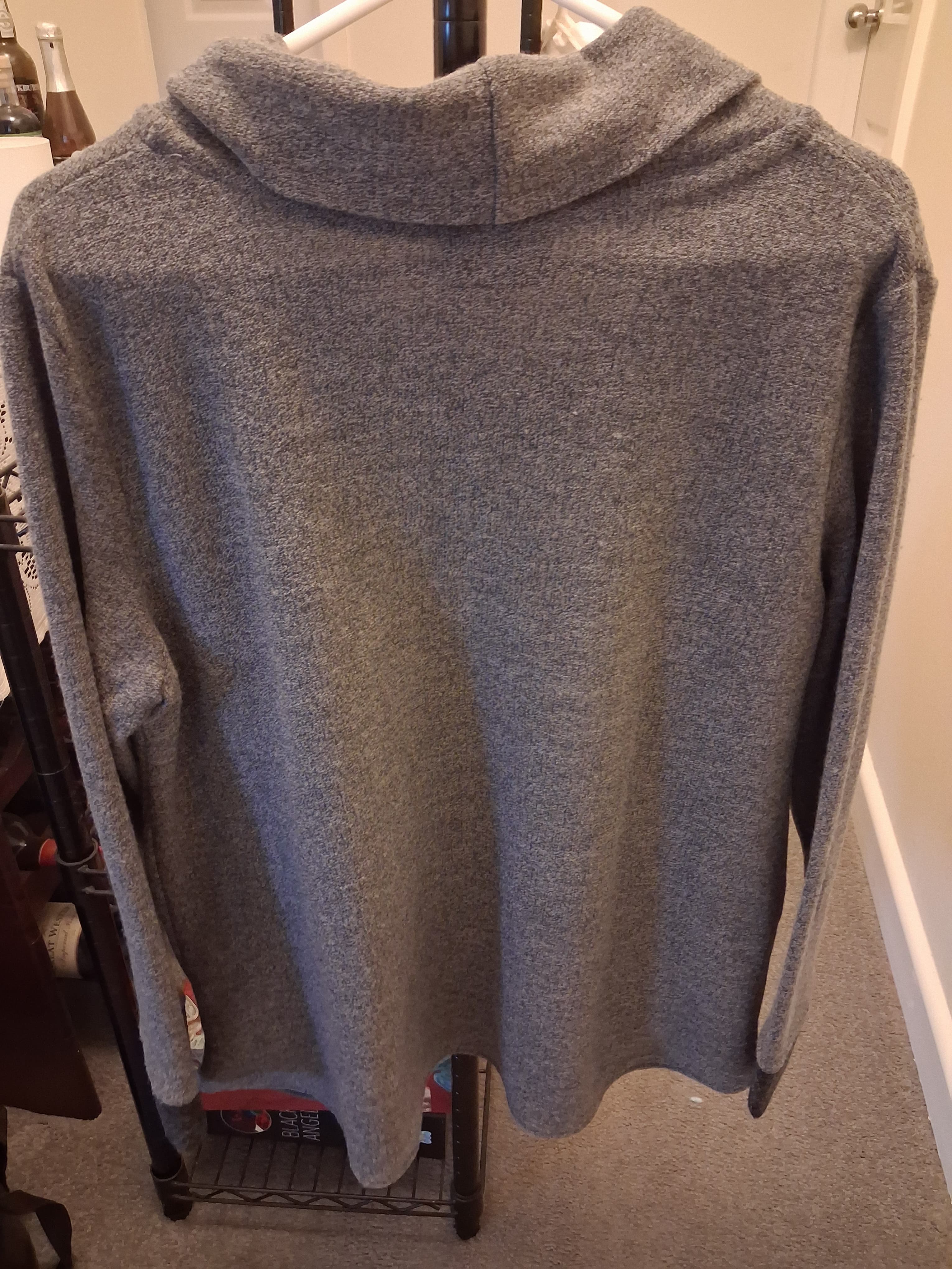 Domchi Grey Cowl Neck Sweater With Contrast Pockets — photo 4 of 5