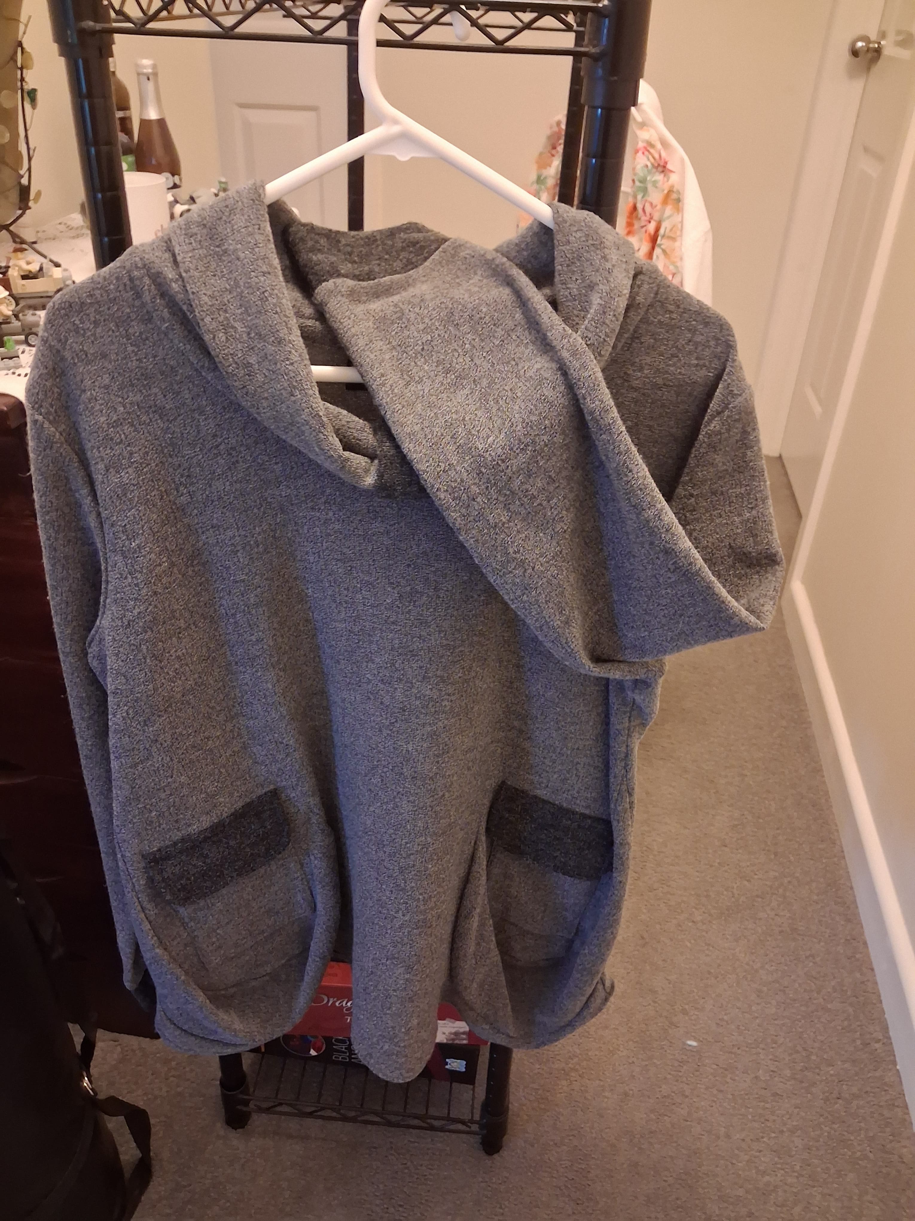 Domchi Grey Cowl Neck Sweater With Contrast Pockets — photo 5 of 5