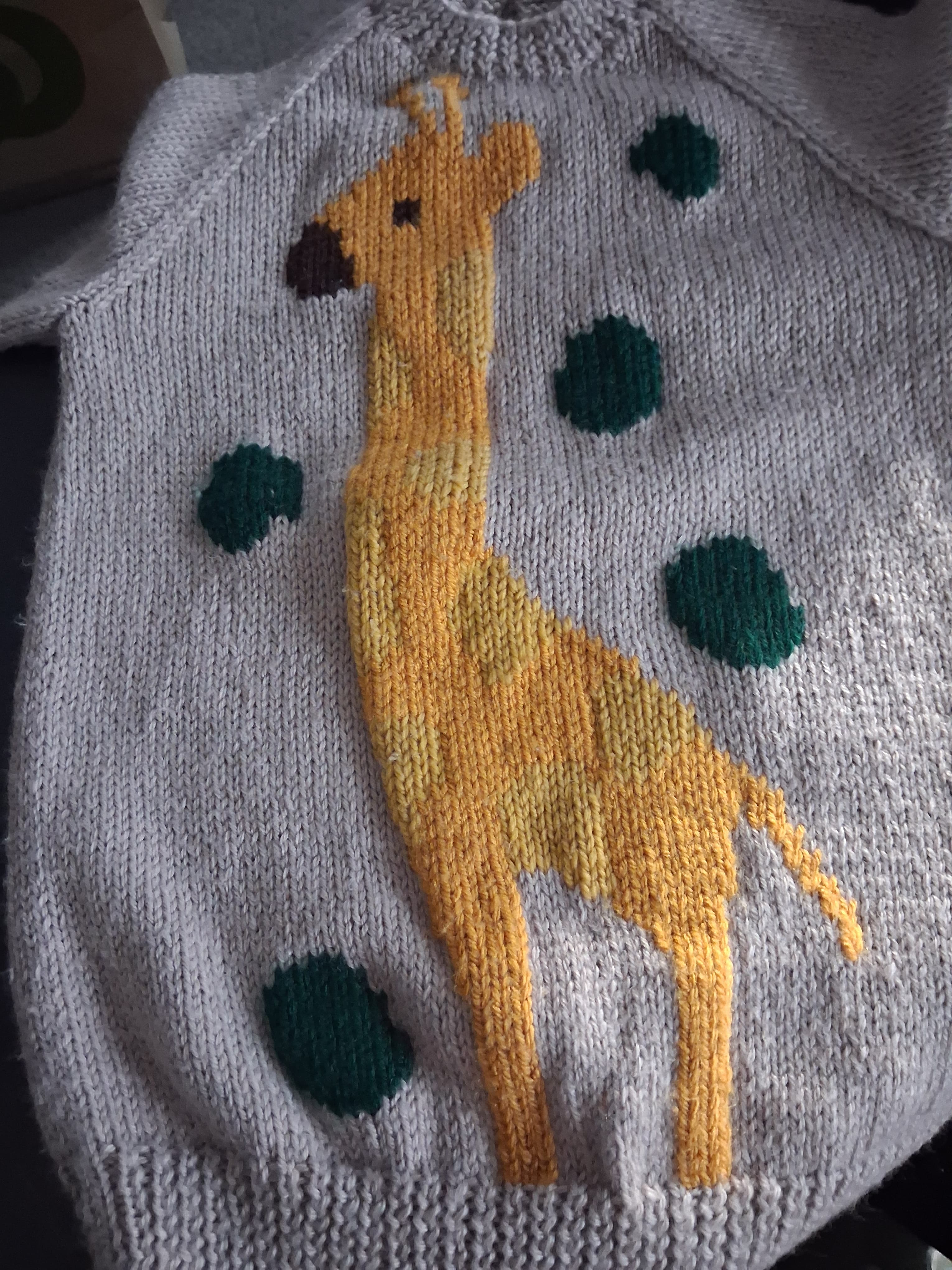 Hand-Knitted Giraffe Motif Toddler Sweater — photo 2 of 3