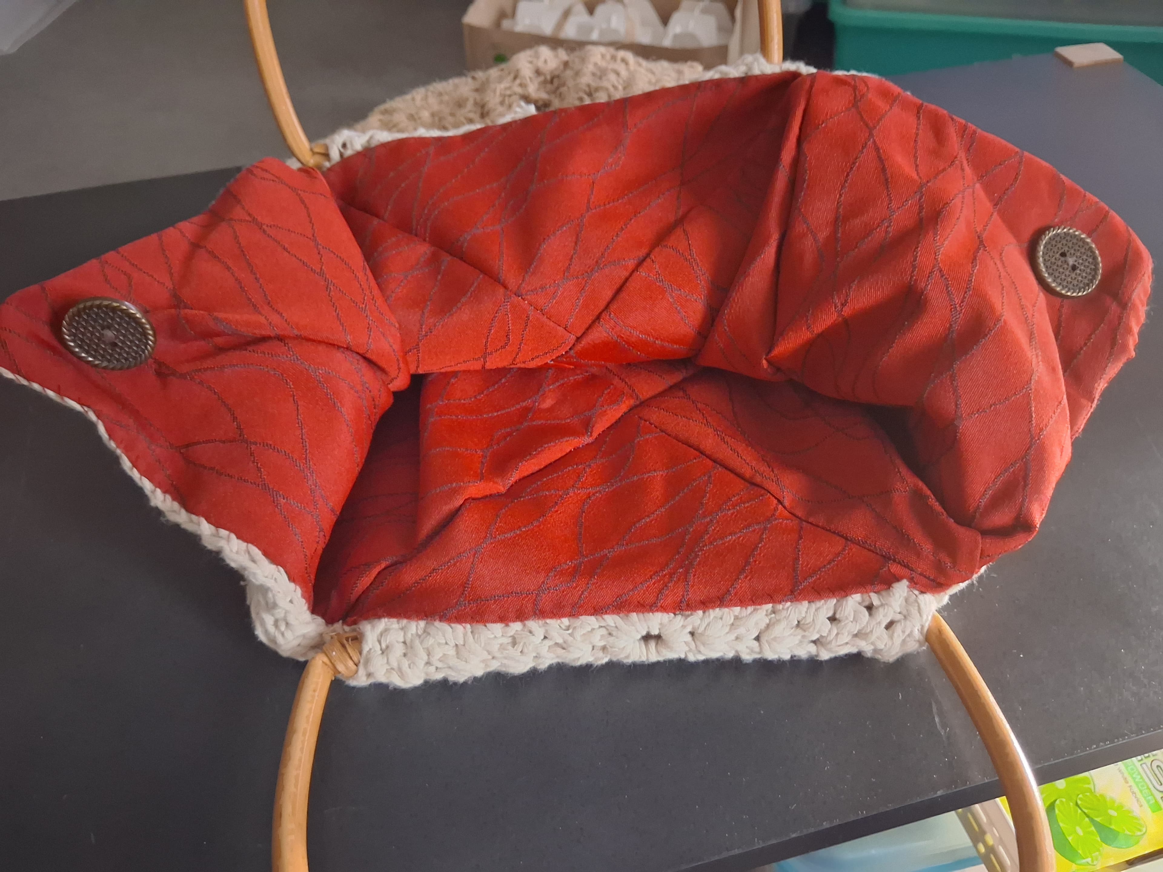 Handmade Crochet Tote Bag With Bamboo Handles — photo 3 of 4