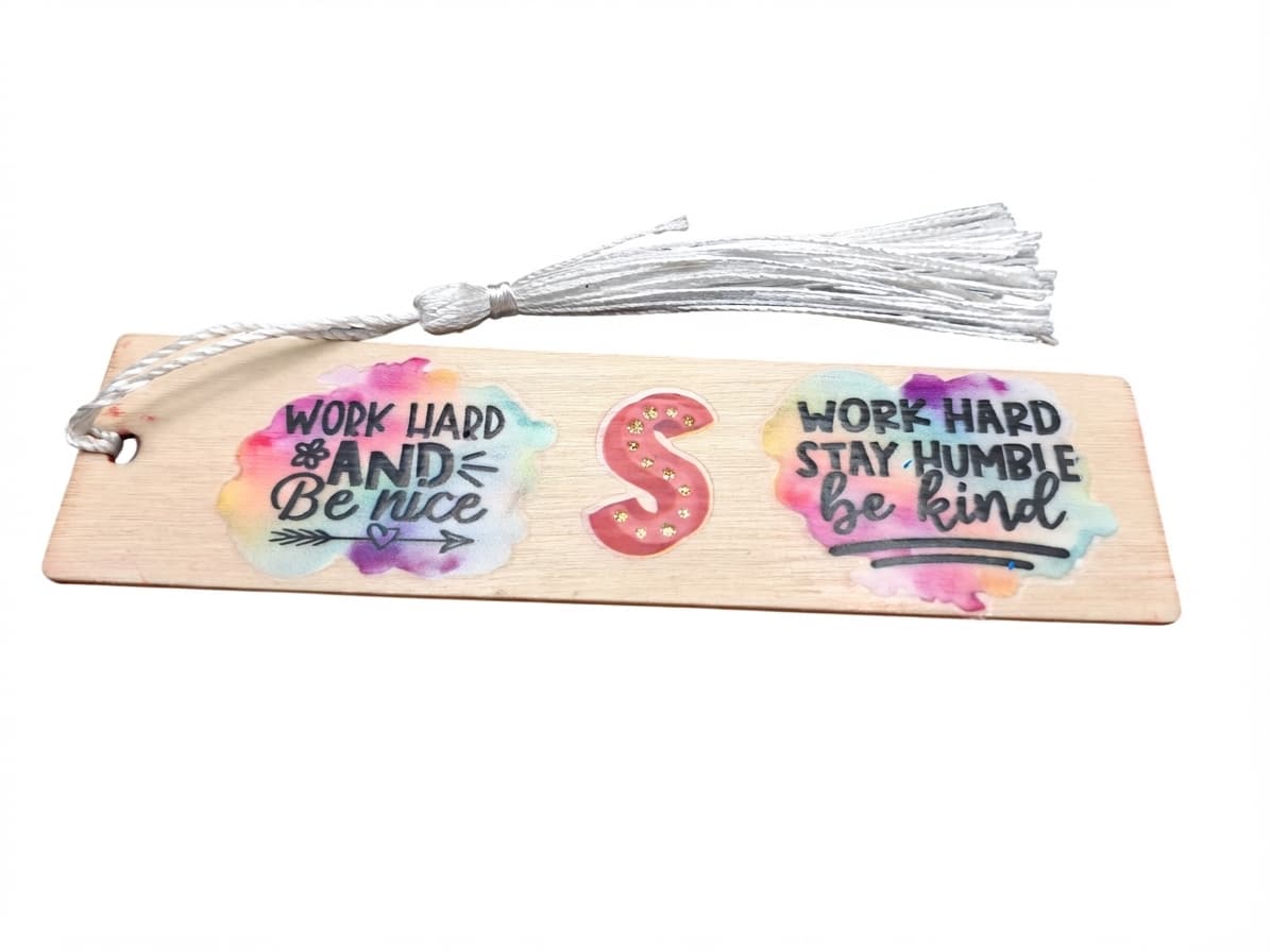 Handmade Wooden Bookmark With Inspirational Quotes And Tassel
