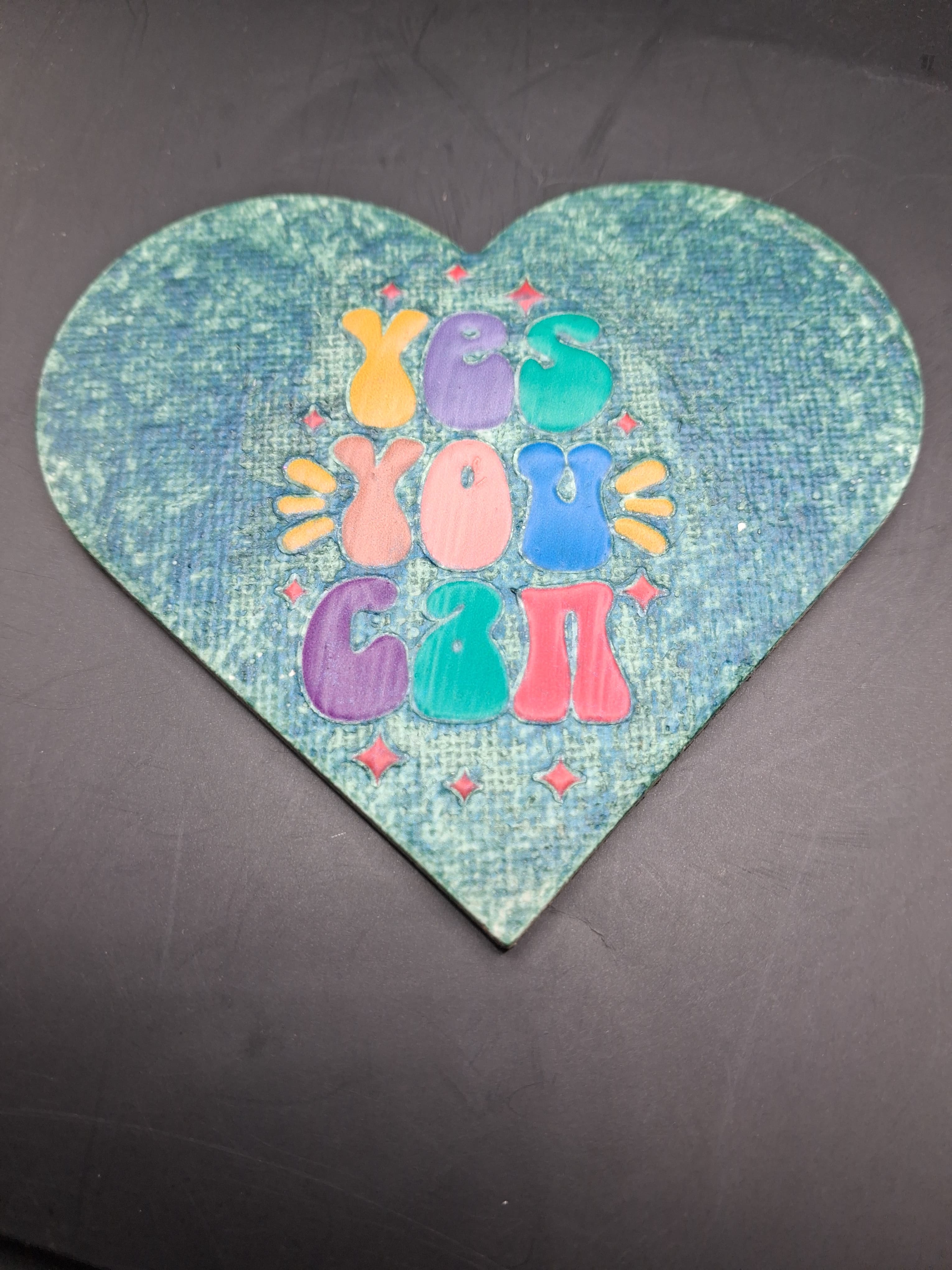 Heart-Shaped Magnetic Decorative Plaque With Motivational Quotes — photo 2 of 2