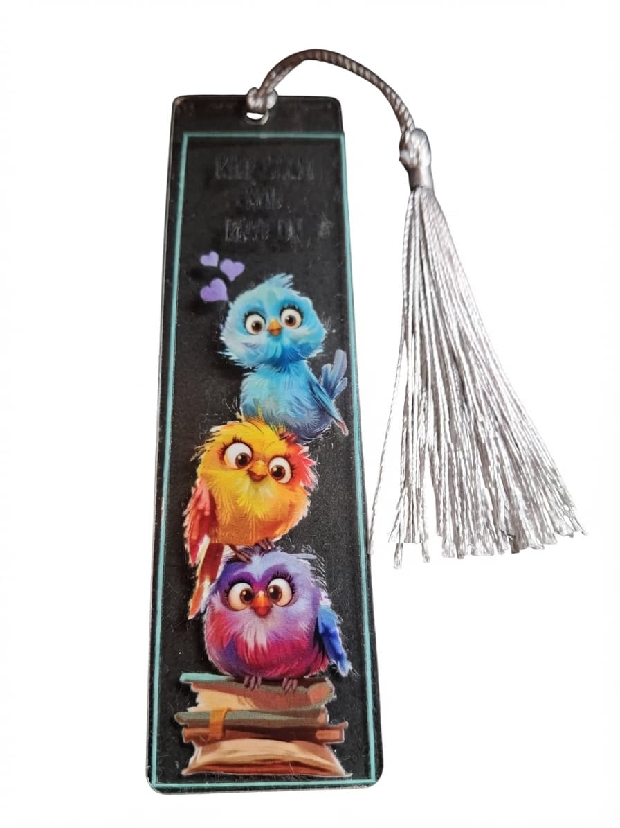 Keep Calm And Read On Acrylic Bookmark With Tassel