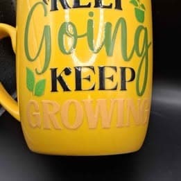Keep Going Keep Growing Ceramic Coffee Mug Yellow — photo 1 of 2