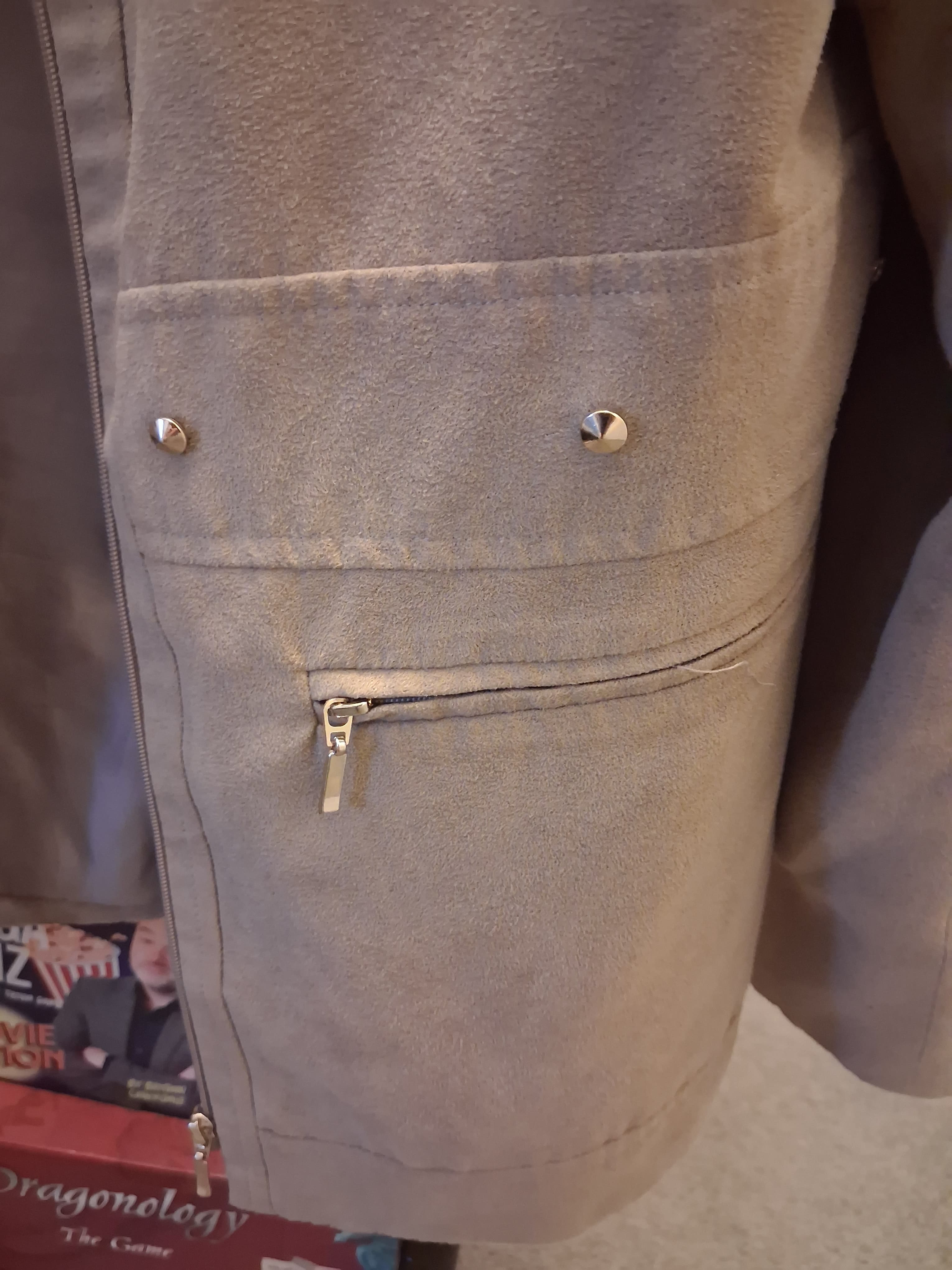 Noni B Women's Faux Suede Jacket Taupe Size S — photo 6 of 6