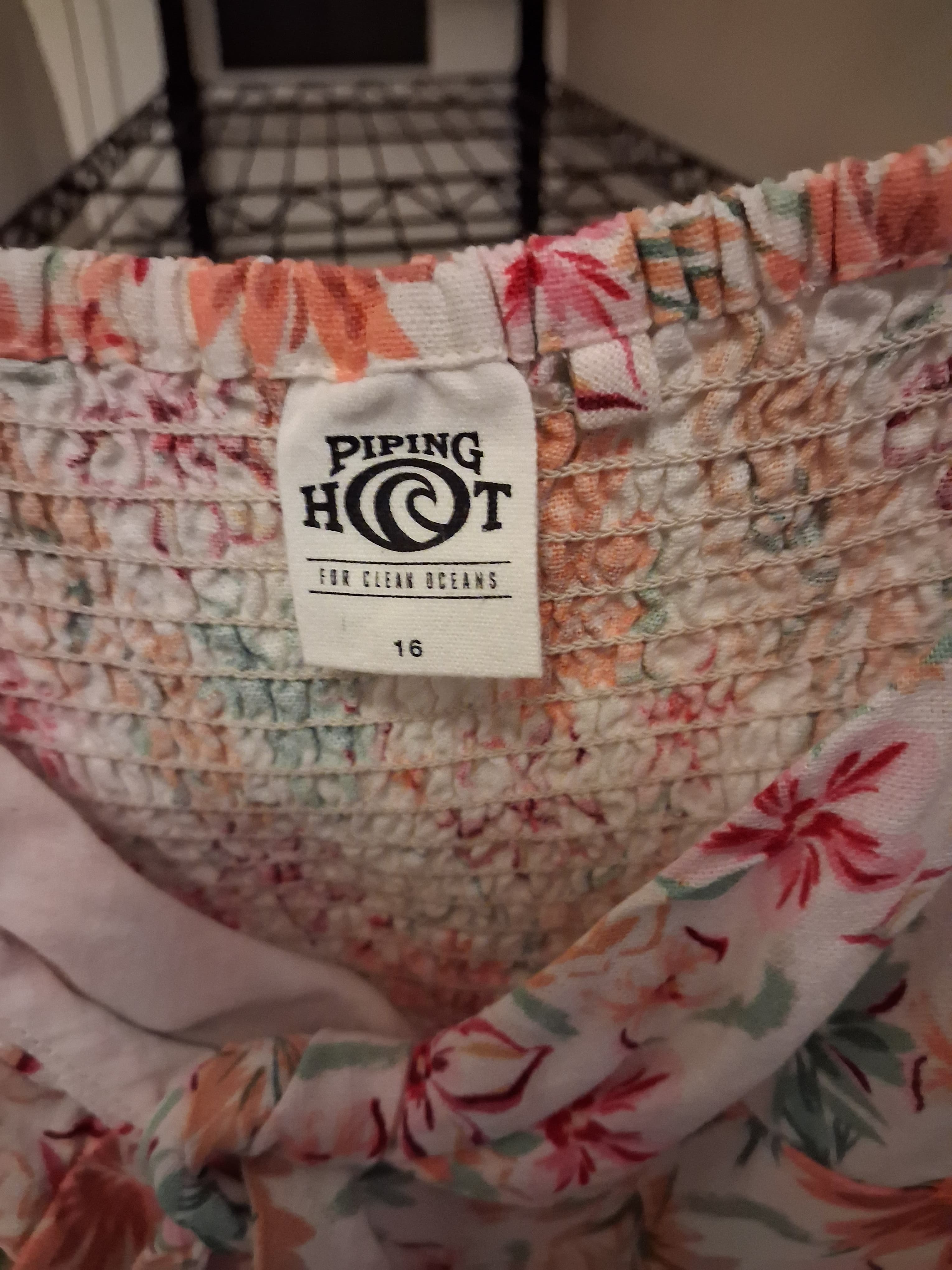 Piping Hot Floral Puff Sleeve Tie Front Dress Size 16 — photo 2 of 3