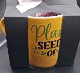 Reimagined Futures: Ceramic Mug "Plant Seeds Of Kindness" Yellow β photo 2 of 3